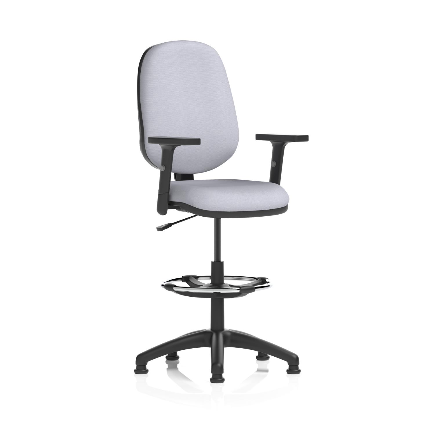 Eclipse Plus I Lever Task Operator Chair With High Rise Draughtsman Kit With Height Adjustable Arms Bespoke Colour Back And Seat Quest Shell