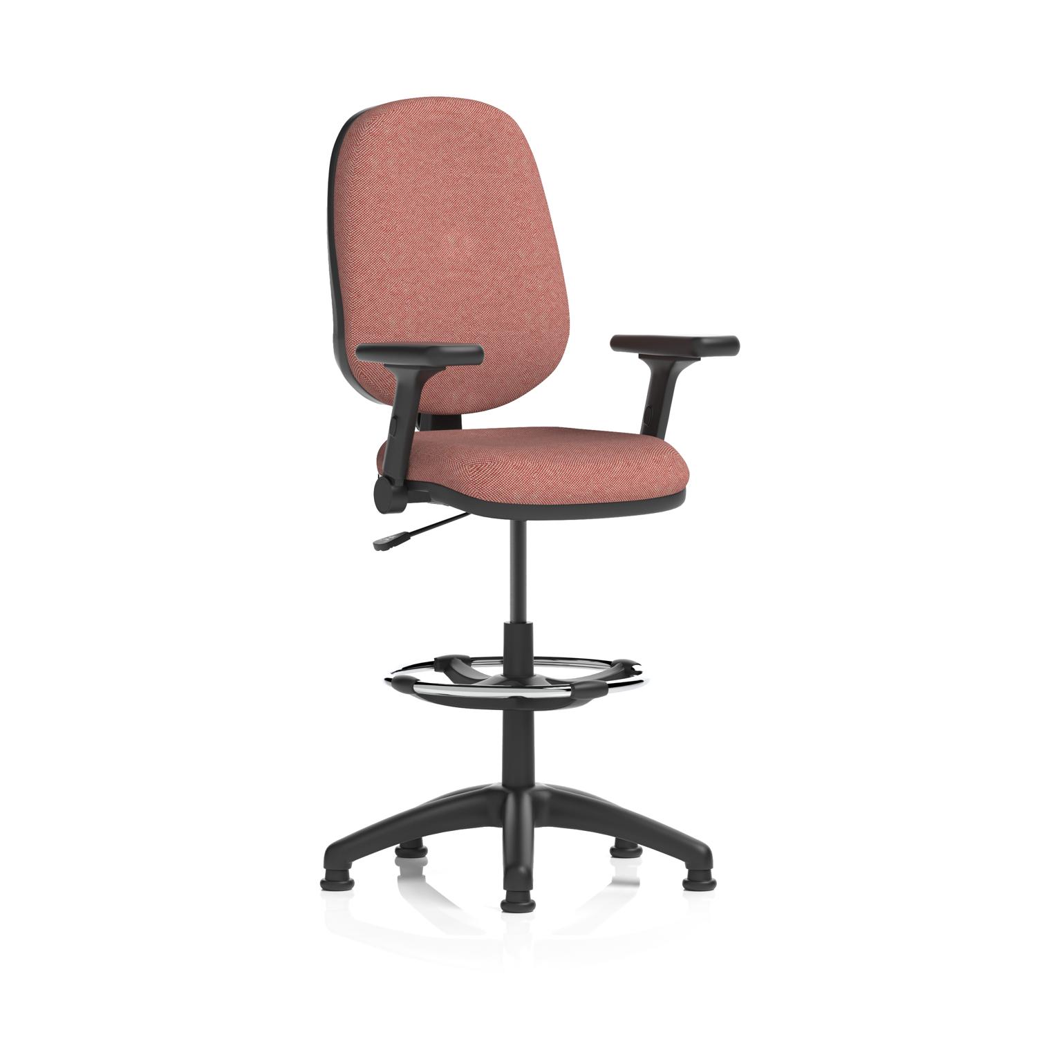 Eclipse Plus I Lever Task Operator Chair High Rise Draughtsman Kit With Height Adjustable And Folding Arms Bespoke Colour Back And Seat Rivet Forge