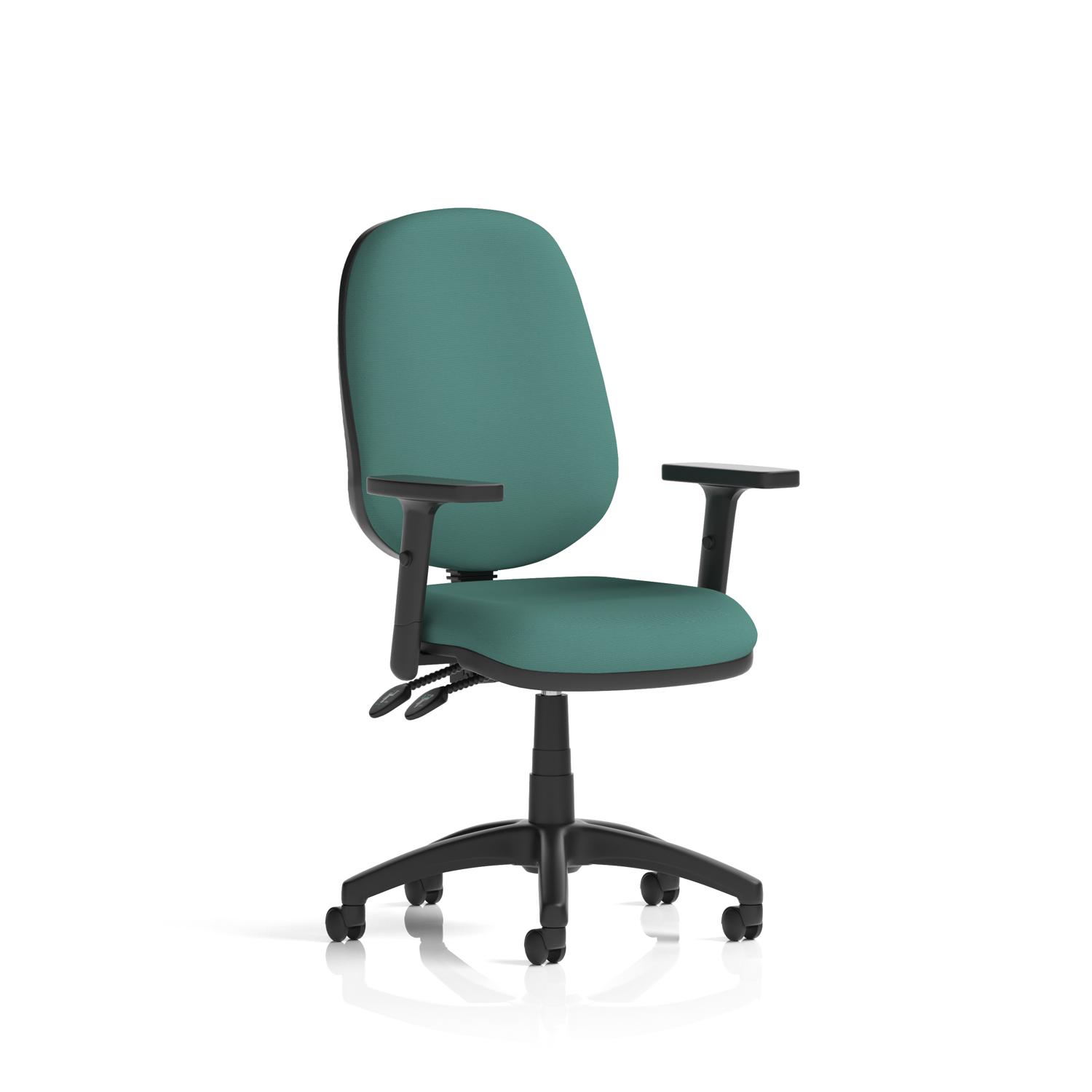 Eclipse Plus II Lever Task Operator Chair With Height Adjustable Arms Bespoke Colour Back And Seat Quest Kelp