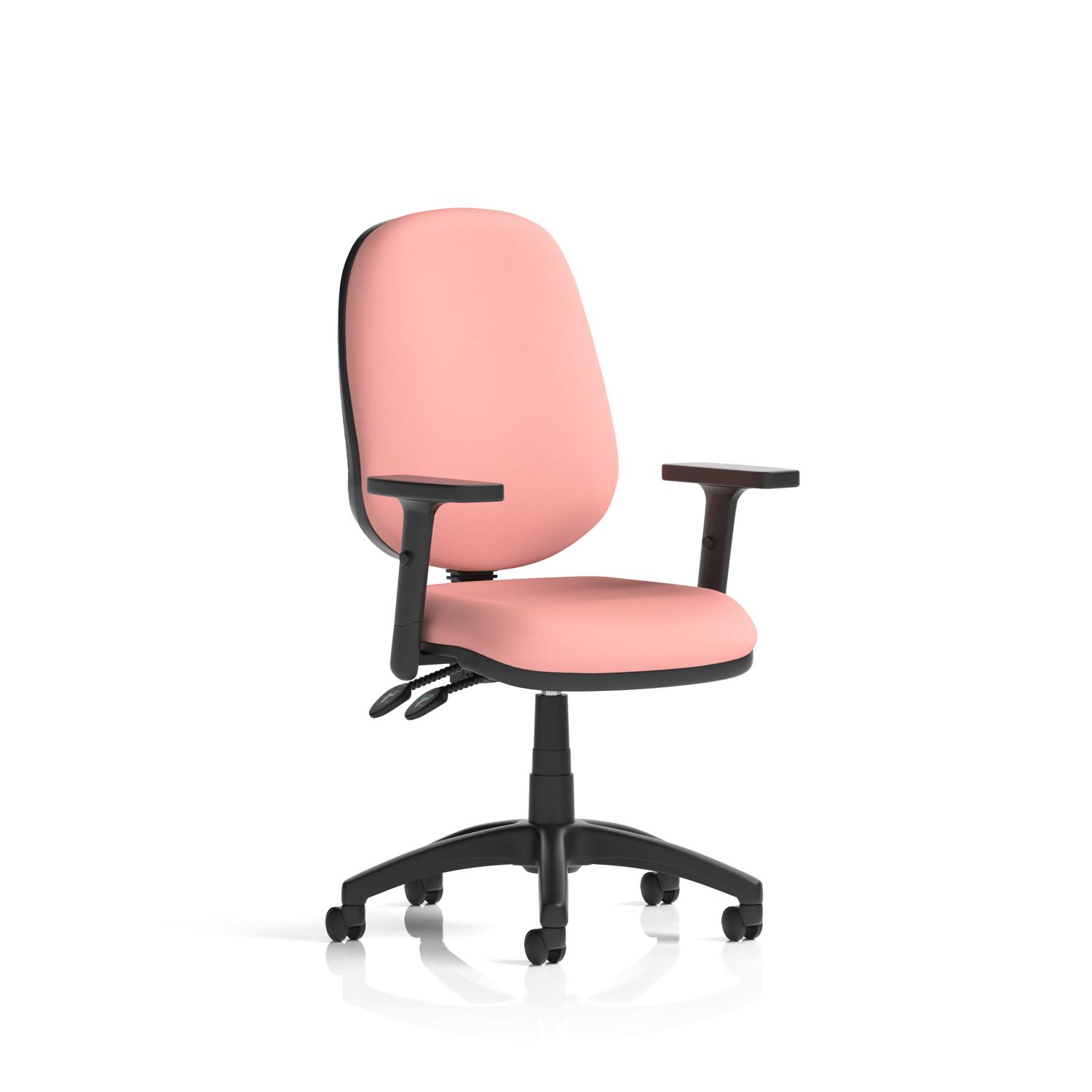 Eclipse Plus II Lever Task Operator Chair With Height Adjustable Arms Bespoke Colour Back And Seat Quest Shrimp