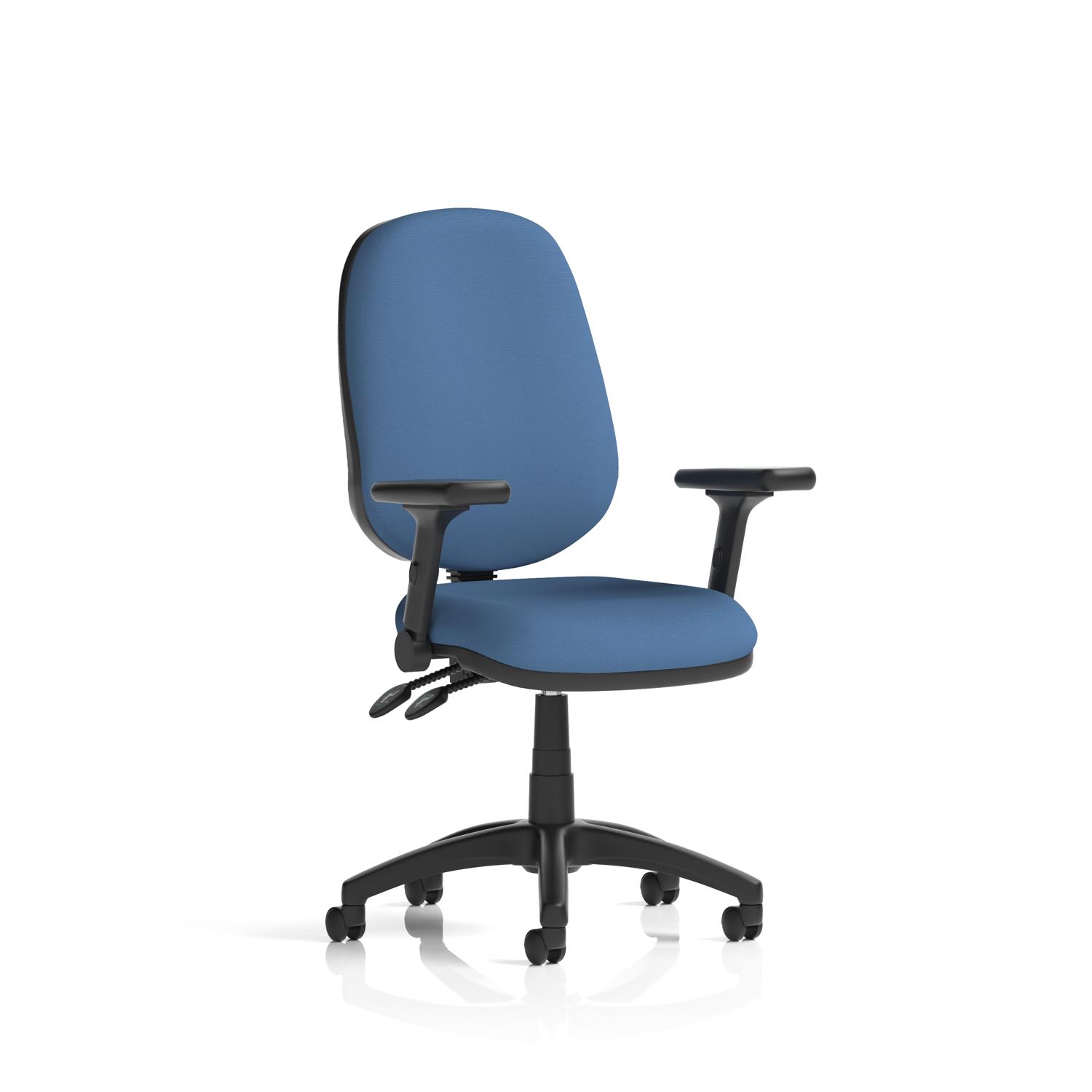 Eclipse Plus II Lever Task Operator Chair With Height Adjustable And Folding Arms Bespoke Colour Back And Seat Quest Limpet