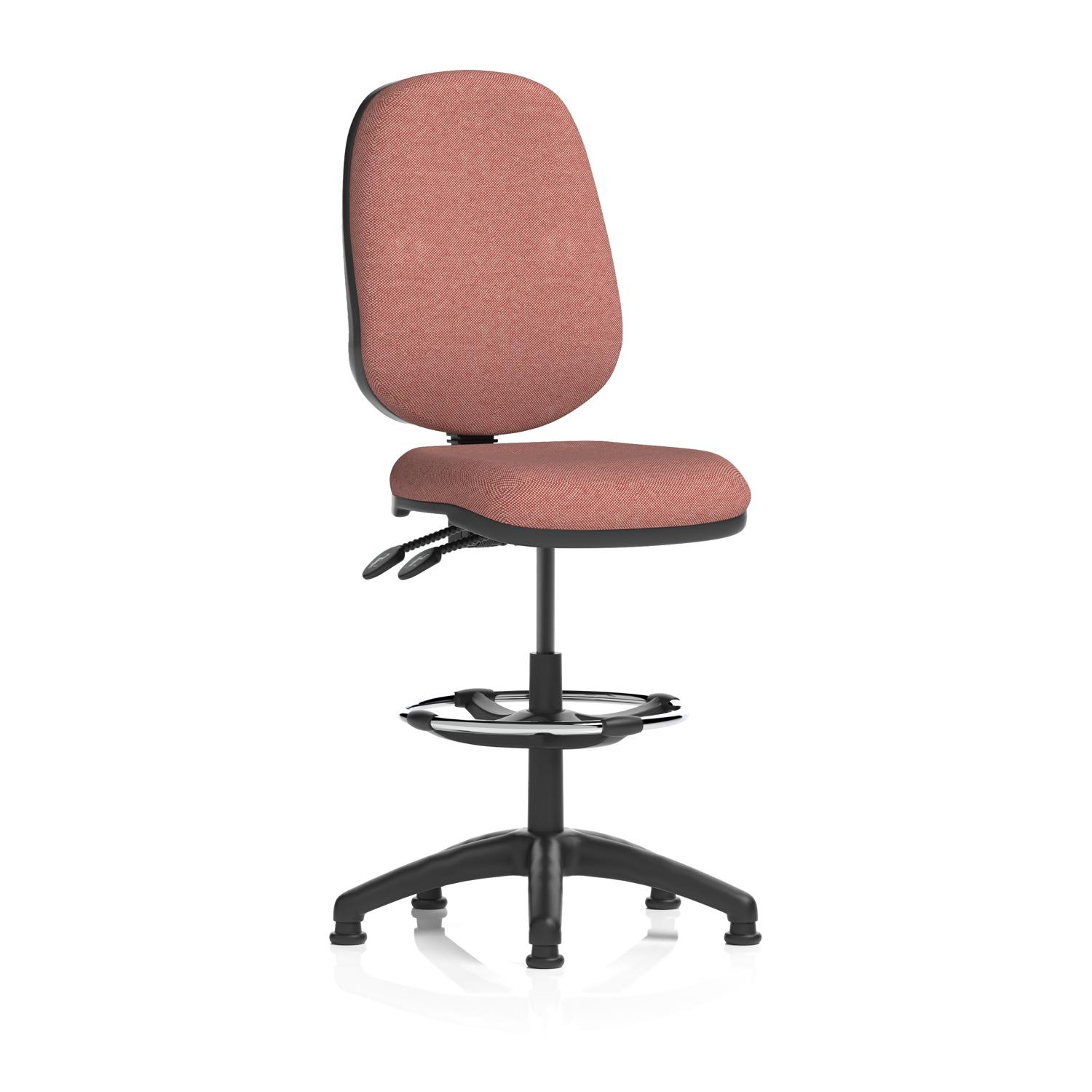 Eclipse Plus II Lever Task Operator Chair With High Rise Draughtsman Kit Bespoke Colour Back And Seat Rivet Forge