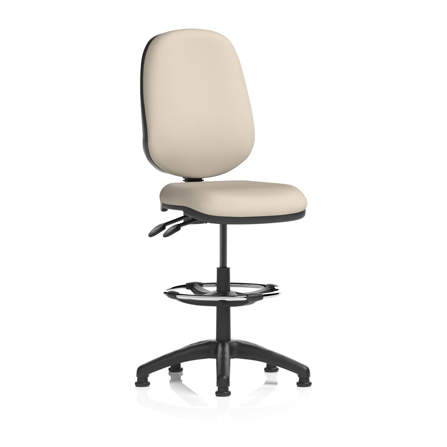 Eclipse Plus II Lever Task Operator Chair With High Rise Draughtsman Kit Bespoke Colour Back And Seat Quest Salt