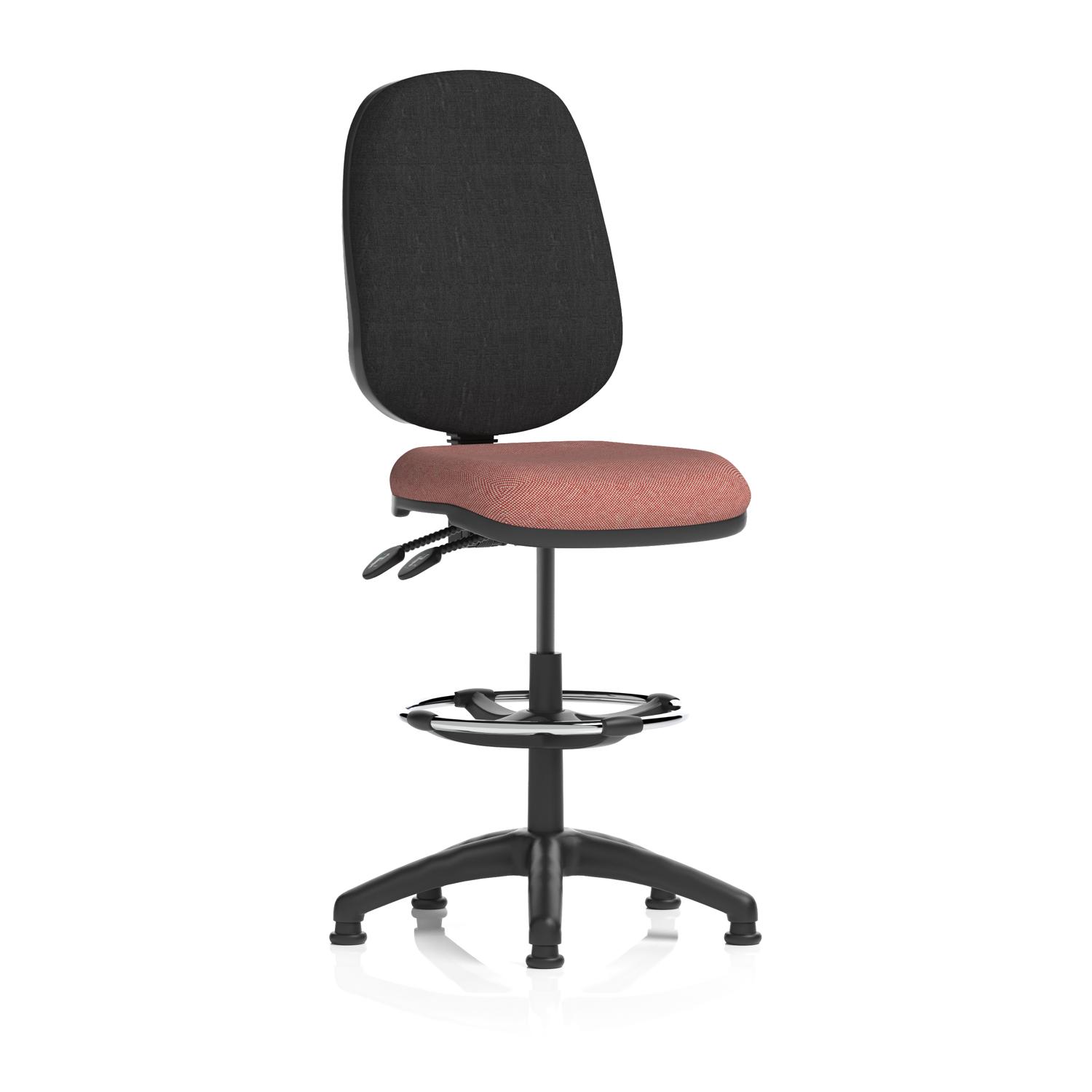 Eclipse Plus II Lever Task Operator Chair With High Rise Draughtsman Kit Bespoke Colour Seat Rivet Forge