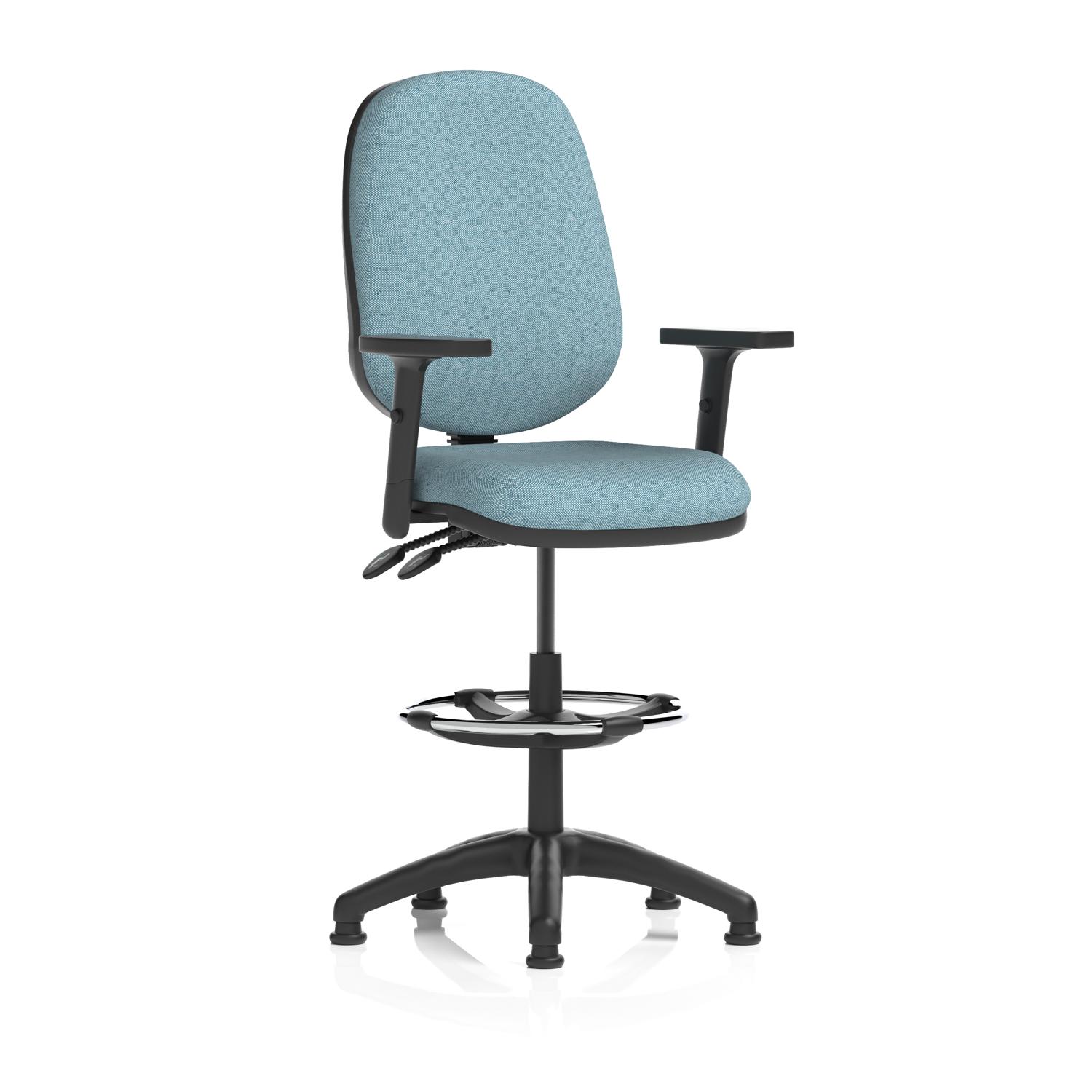 Eclipse Plus II Lever Task Operator Chair With High Rise Draughtsman Kit With Height Adjustable Arms Bespoke Colour Back And Seat Rivet Quench