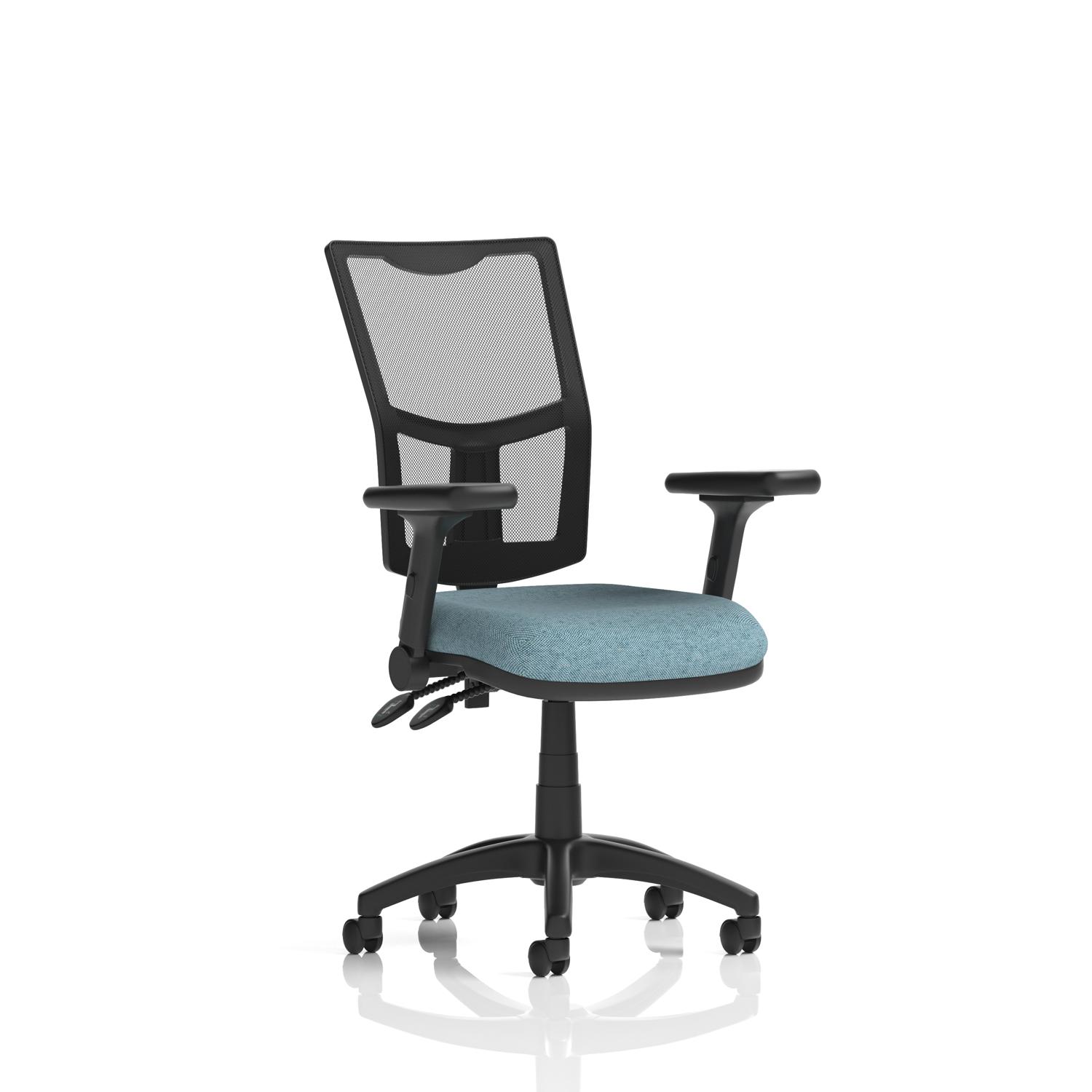 Eclipse Plus II Lever Task Operator Chair Mesh Back With Height Adjustable And Folding Arms Bespoke Colour Seat Rivet Quench