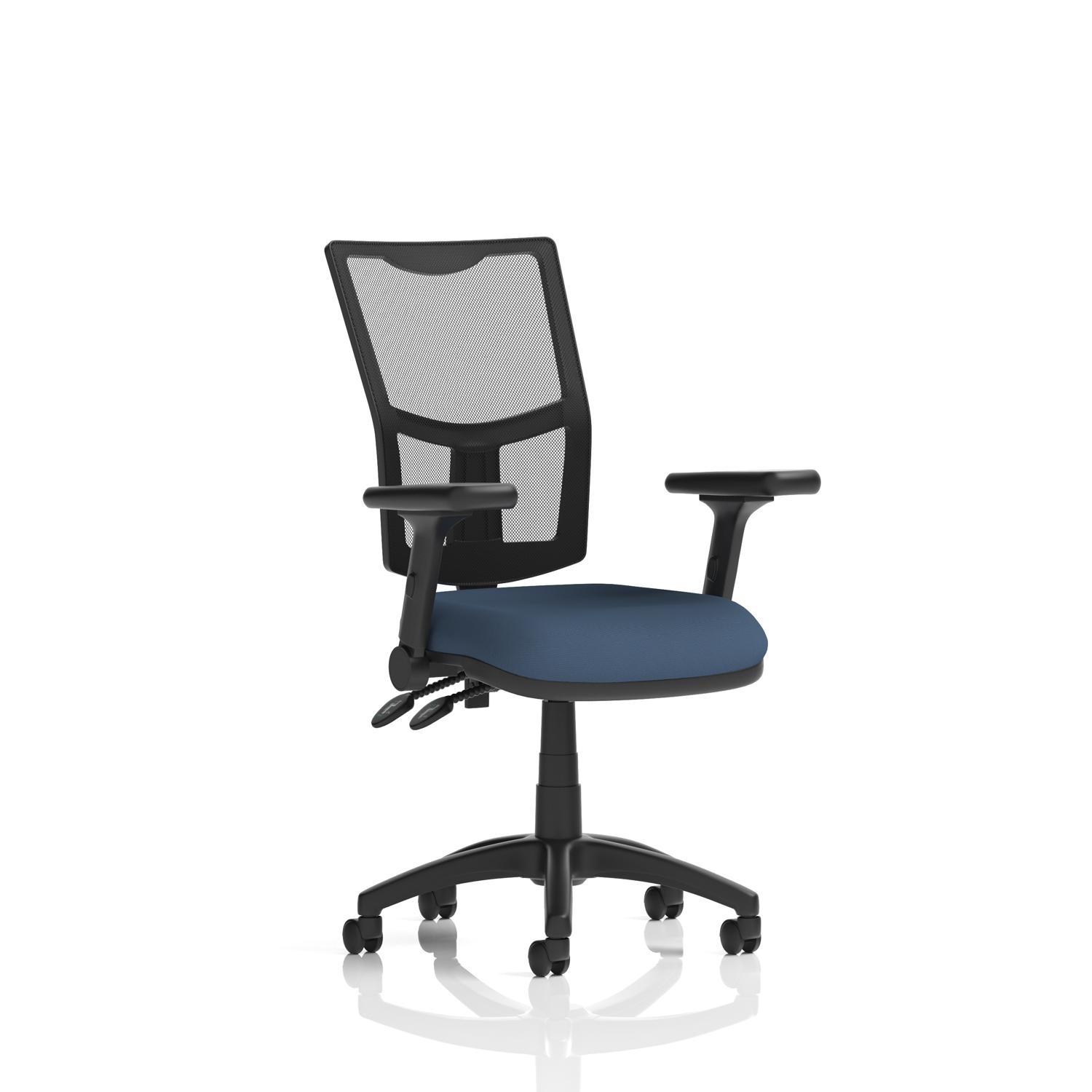 Eclipse Plus II Lever Task Operator Chair Mesh Back With Height Adjustable And Folding Arms Bespoke Colour Seat Quest Whelk