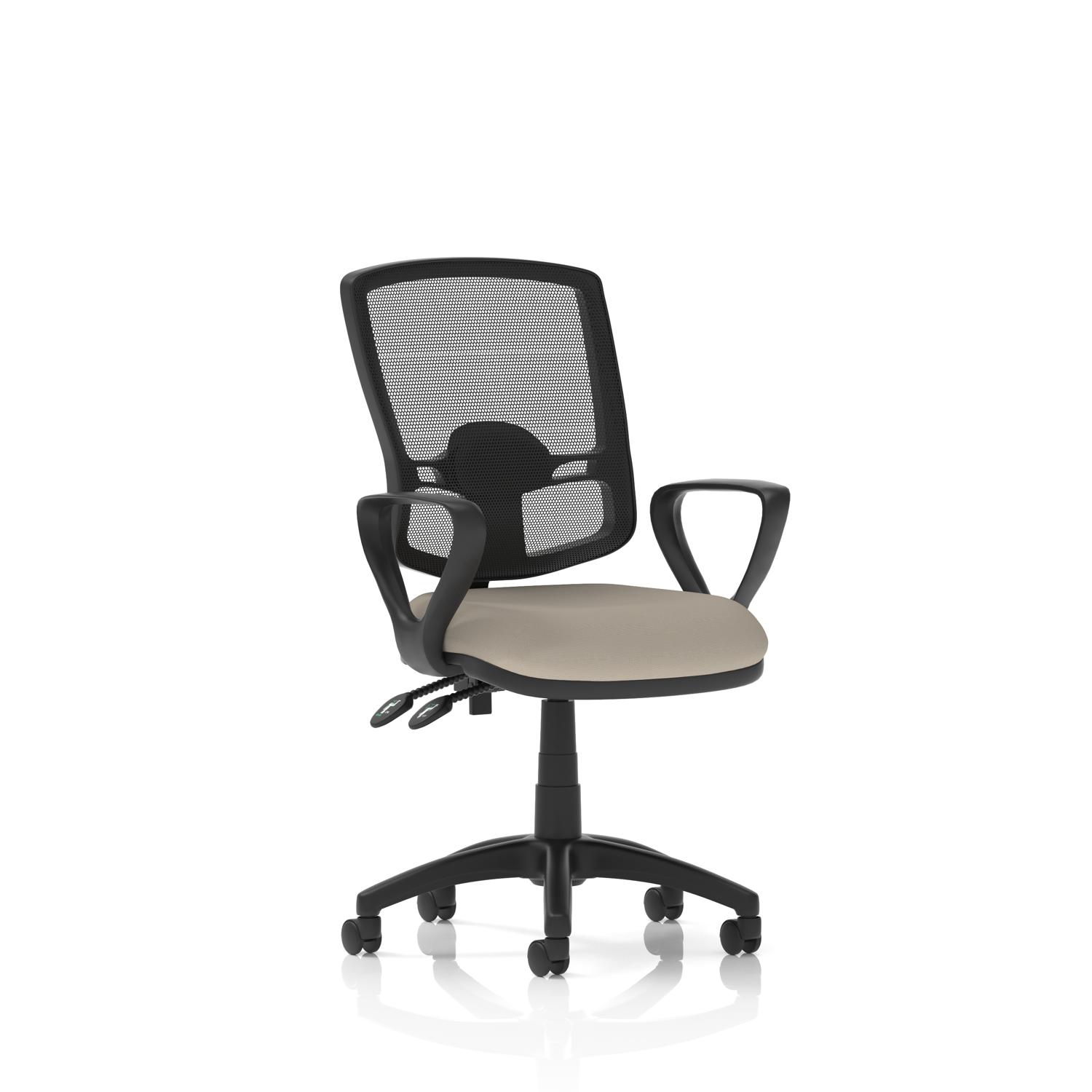 Eclipse Plus II Lever Task Operator Chair Deluxe Mesh Back With Loop Arms Bespoke Colour Seat Quest Salt