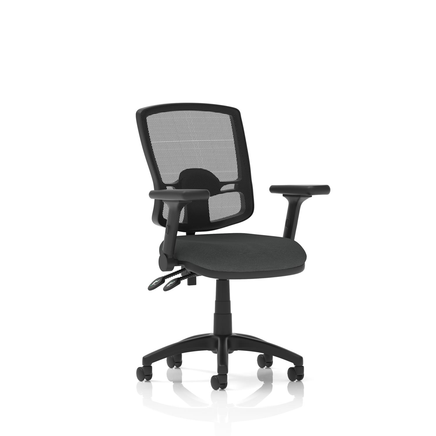 Eclipse Plus II Lever Task Operator Chair Deluxe Mesh Back With Height Adjustable And Folding Arms Bespoke Colour Seat Quest Mussel
