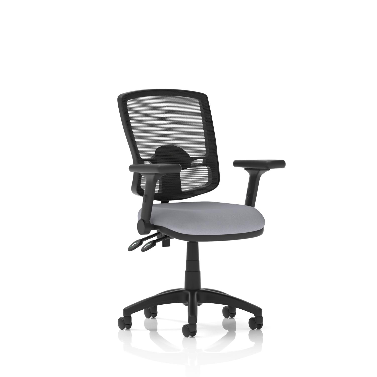 Eclipse Plus II Lever Task Operator Chair Deluxe Mesh Back With Height Adjustable And Folding Arms Bespoke Colour Seat Quest Shell