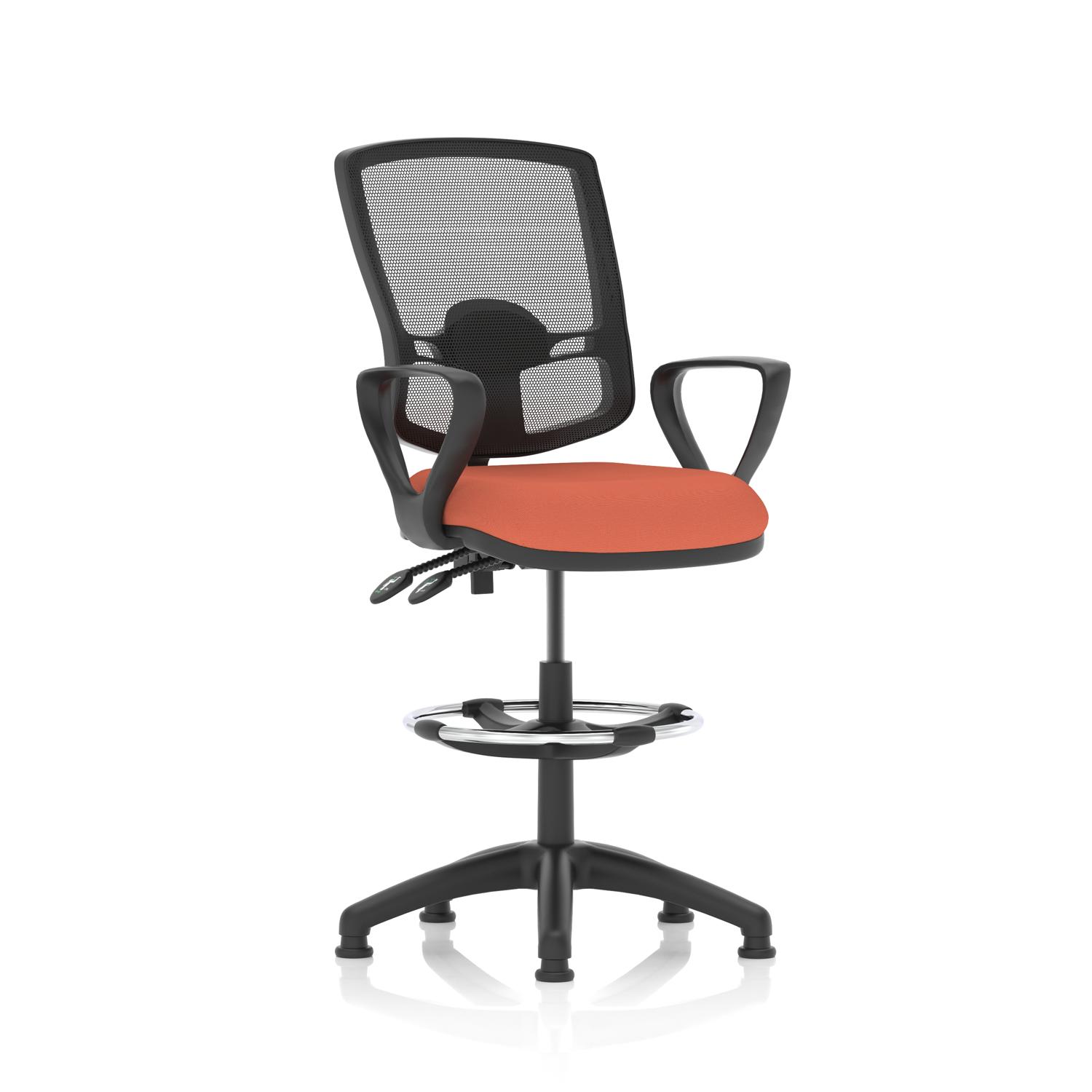 Eclipse Plus II Lever Task Operator Chair Deluxe Mesh Back With High Rise Draughtsman Kit With Loop Arms Bespoke Colour Seat Quest Crab