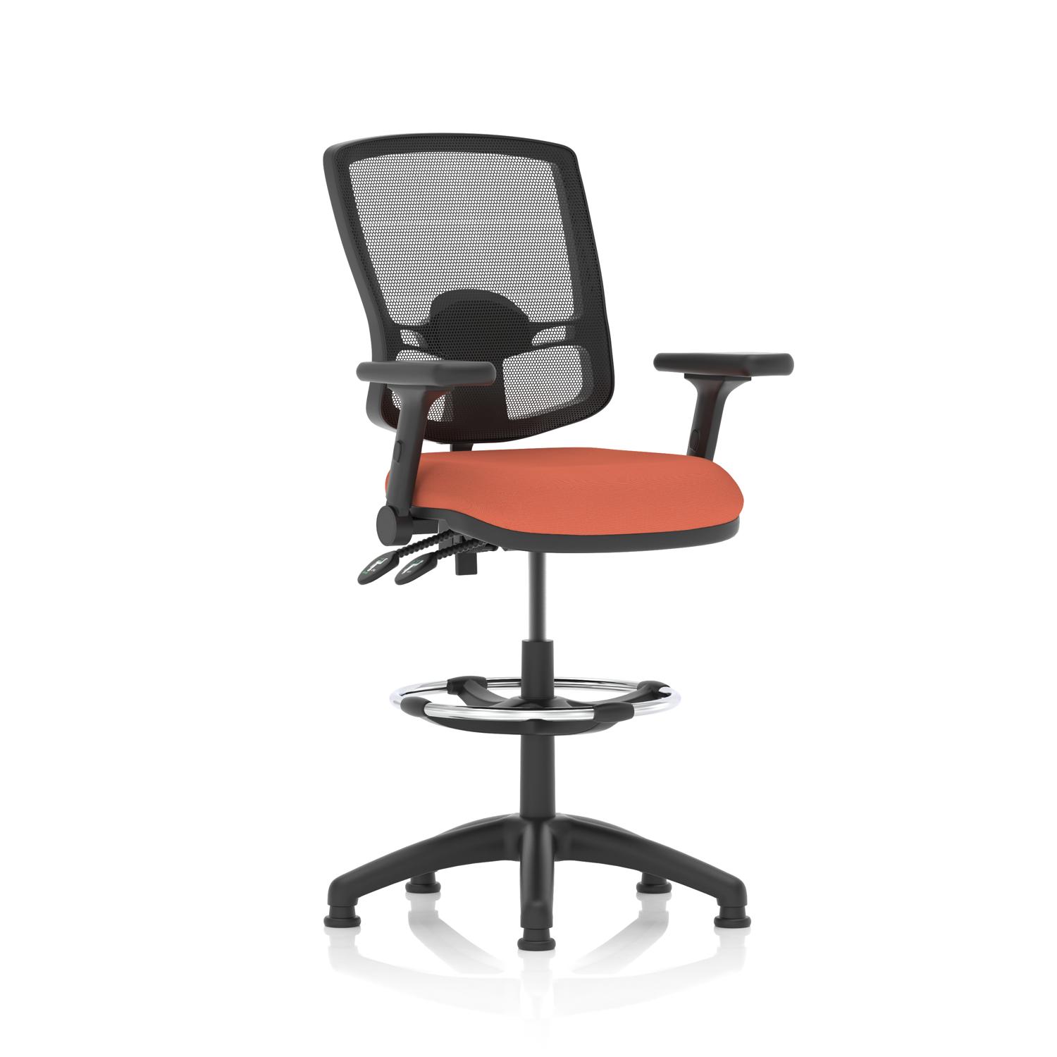 Eclipse Plus II Lever Task Operator Chair Deluxe Mesh Back High Rise Draughtsman Kit Height Adjustable And Folding Arms Bespoke Colour Seat Quest Crab