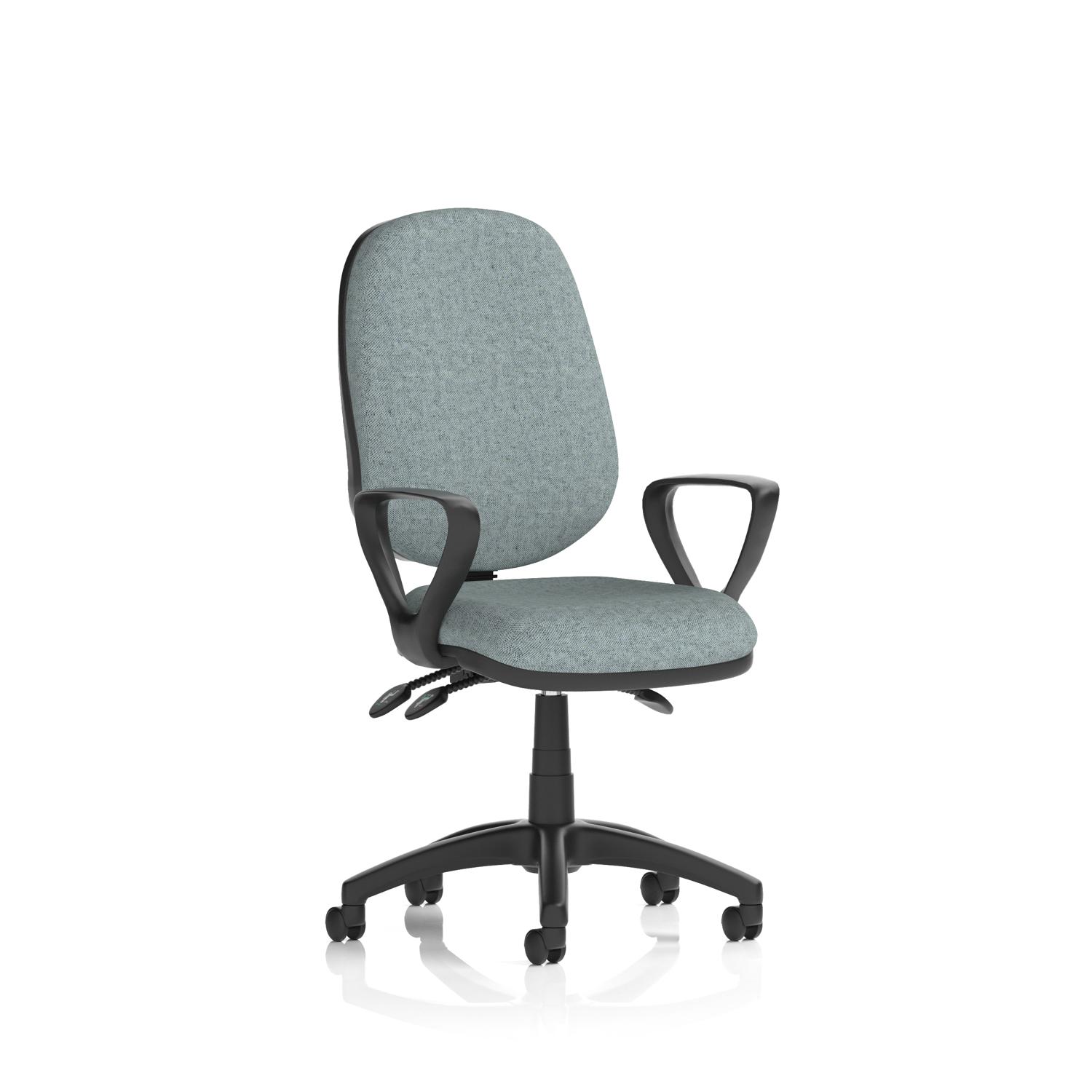 Eclipse Plus III Lever Task Operator Chair With Loop Arms Bespoke Colour Back And Seat Rivet Tensile