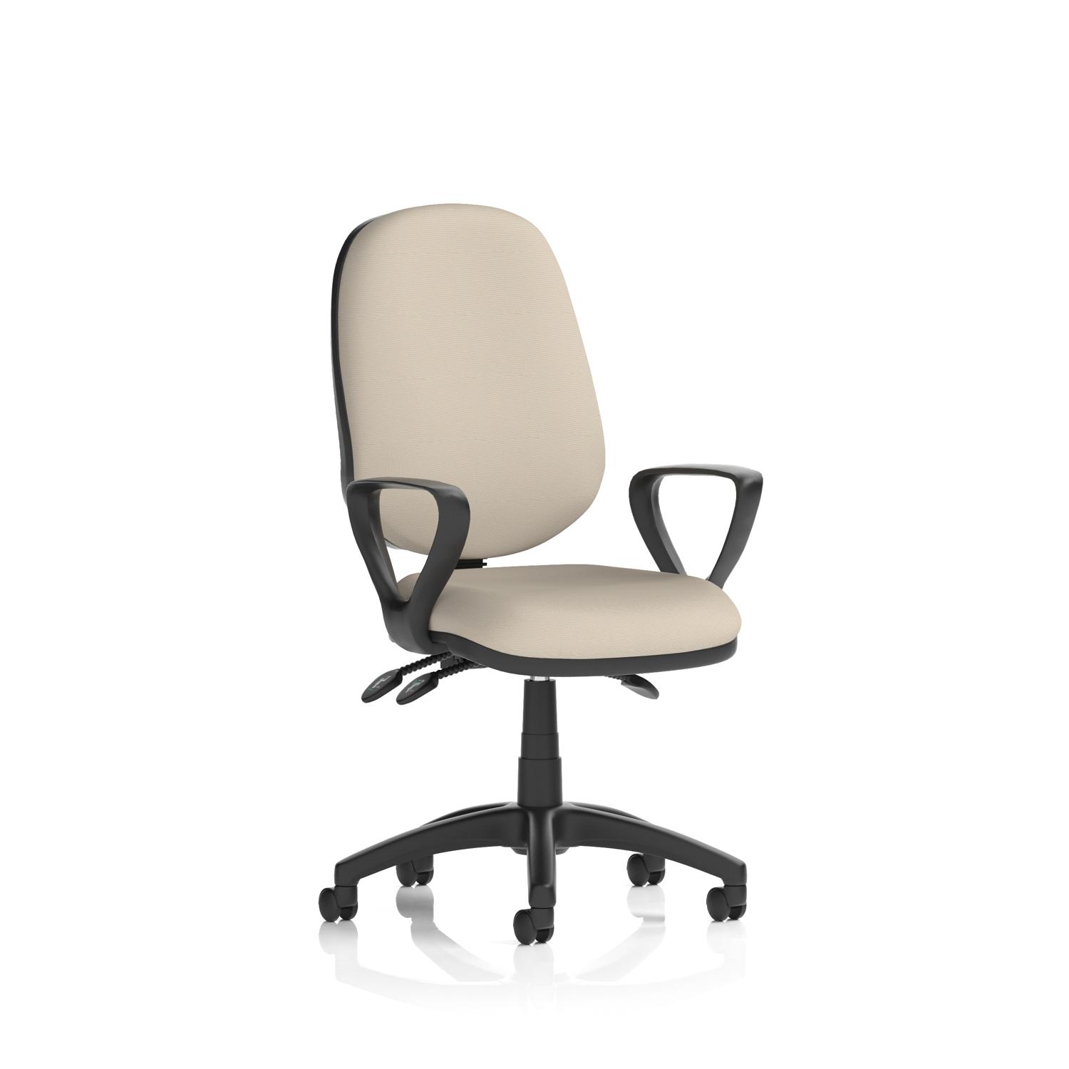 Eclipse Plus III Lever Task Operator Chair With Loop Arms Bespoke Colour Back And Seat Quest Salt