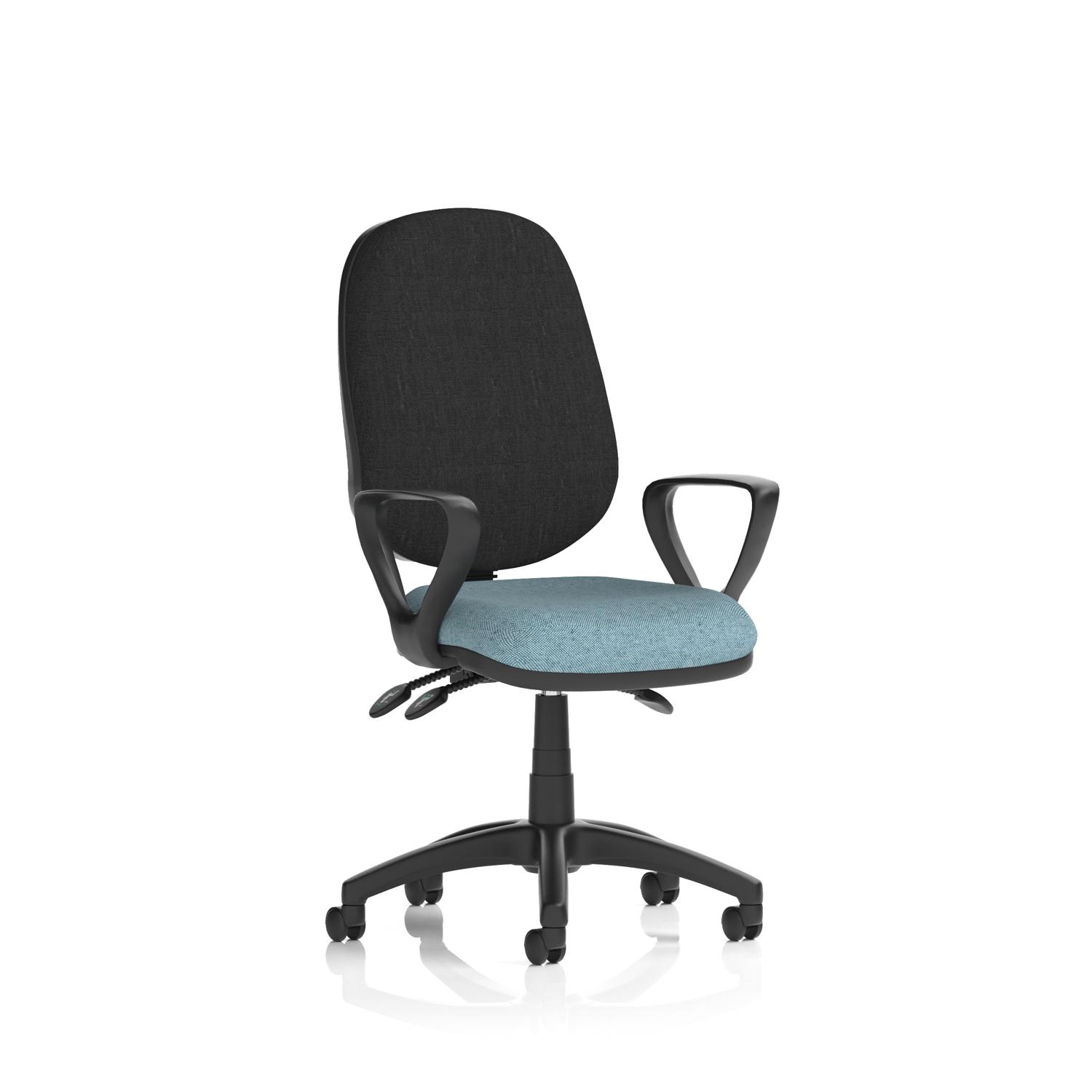 Eclipse Plus III Lever Task Operator Chair With Loop Arms Bespoke Colour Seat Rivet Quench
