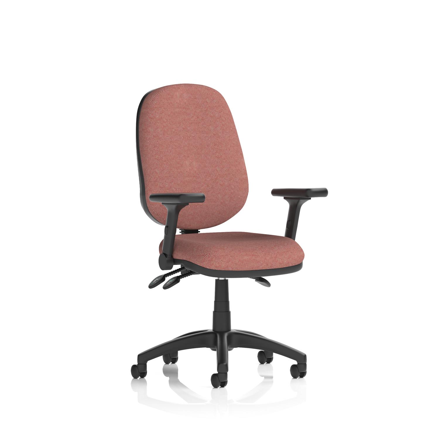 Eclipse Plus III Lever Task Operator Chair With Height Adjustable And Folding Arms Bespoke Colour Back And Seat Rivet Forge