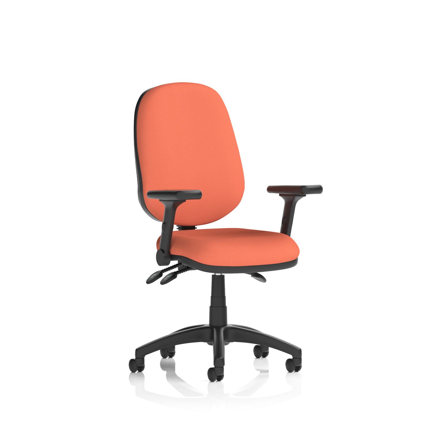 Eclipse Plus III Lever Task Operator Chair With Height Adjustable And Folding Arms Bespoke Colour Back And Seat Quest Crab