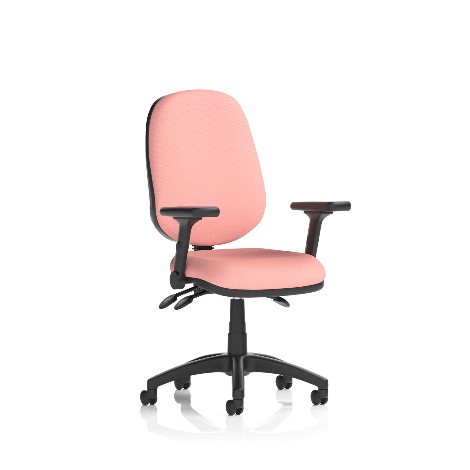 Eclipse Plus III Lever Task Operator Chair With Height Adjustable And Folding Arms Bespoke Colour Back And Seat Quest Shrimp