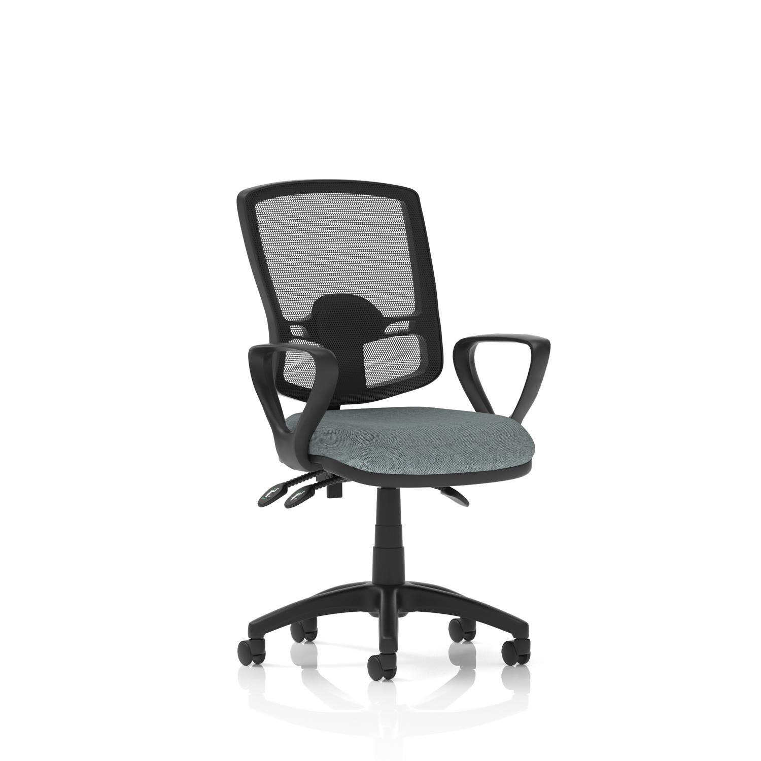 Eclipse Plus III Lever Task Operator Chair Deluxe Mesh Back With Loop Arms Bespoke Colour Seat Rivet Tensile