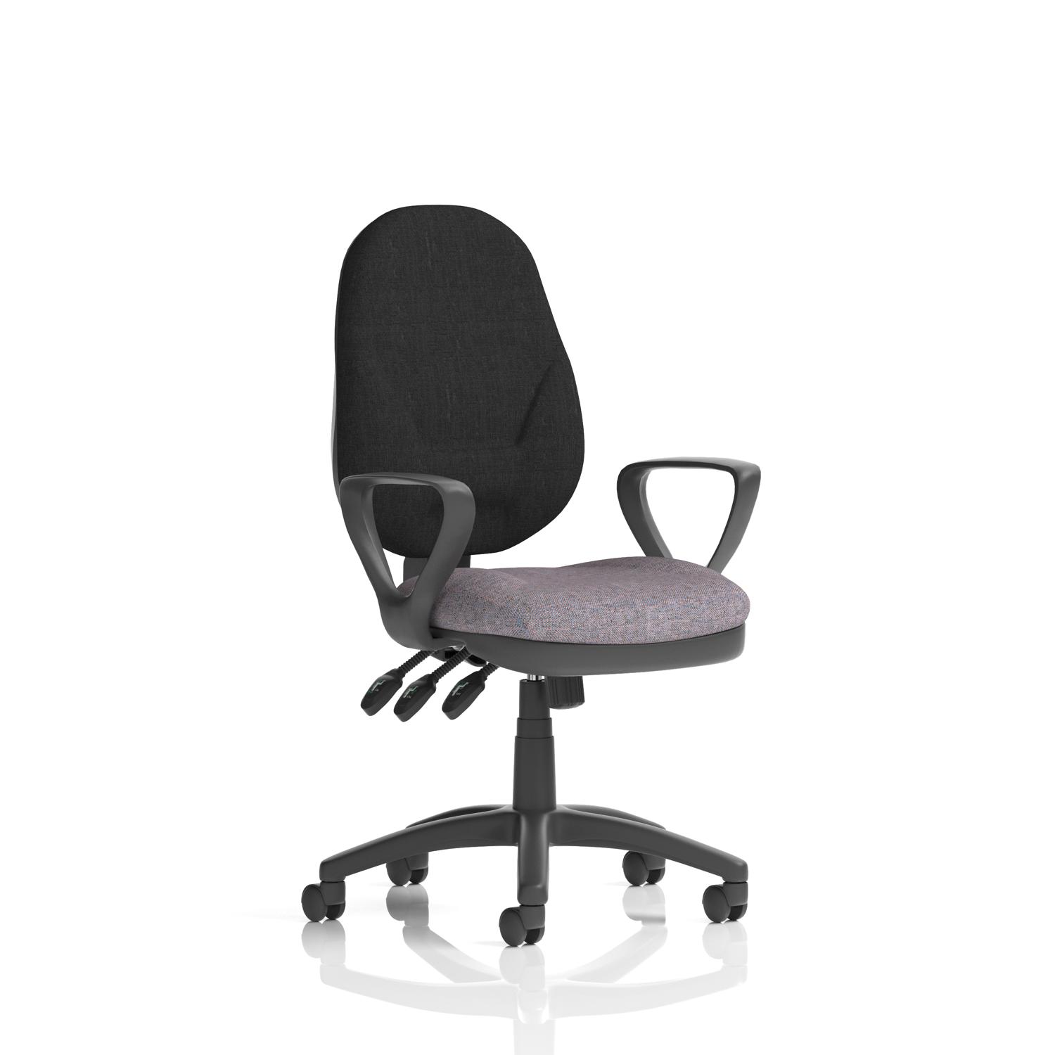 Eclipse Plus XL Lever Task Operator Chair With Loop Arms Bespoke Colour Seat Rivet Forge