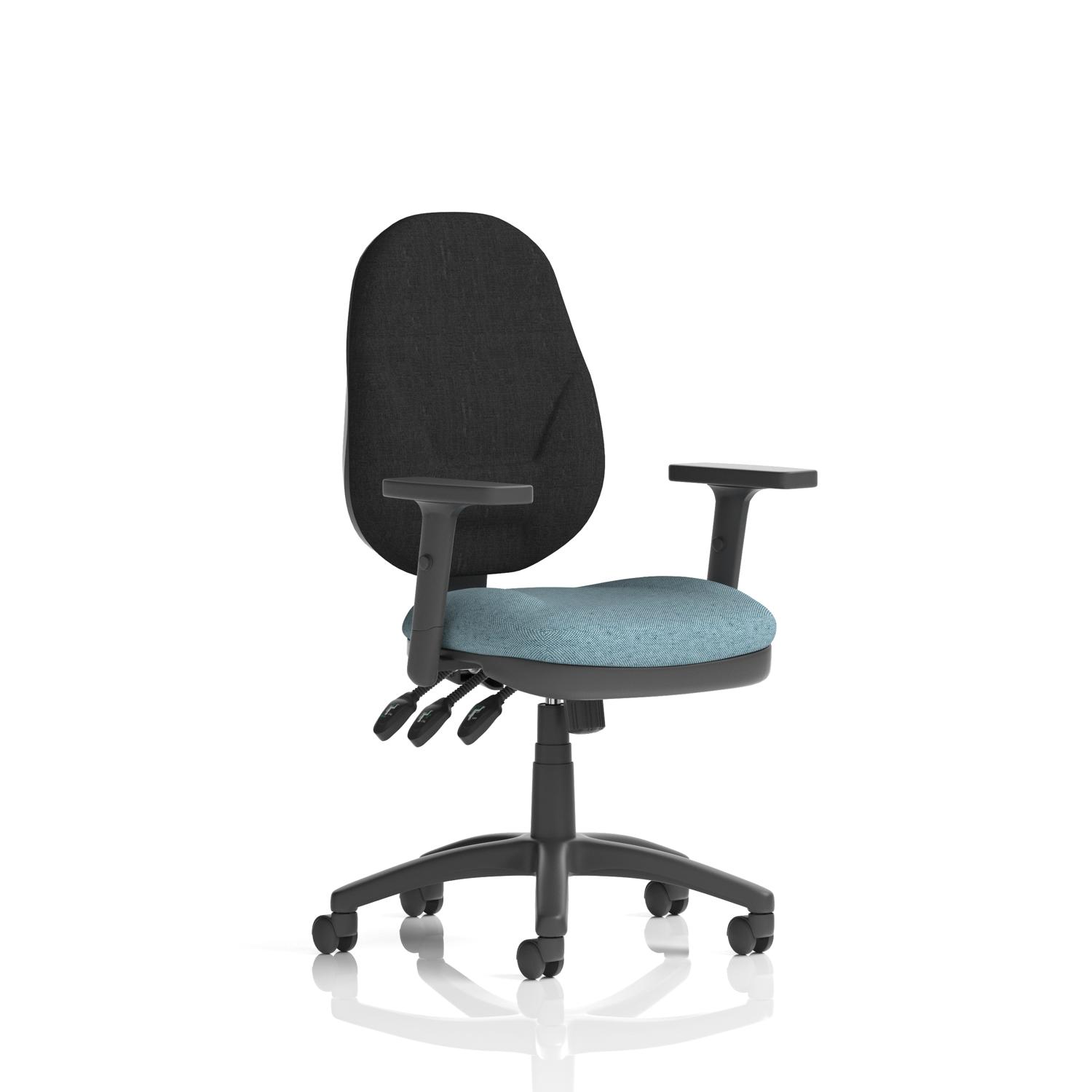 Eclipse Plus XL Lever Task Operator Chair With Height Adjustable Arms Bespoke Colour Seat Rivet Quench