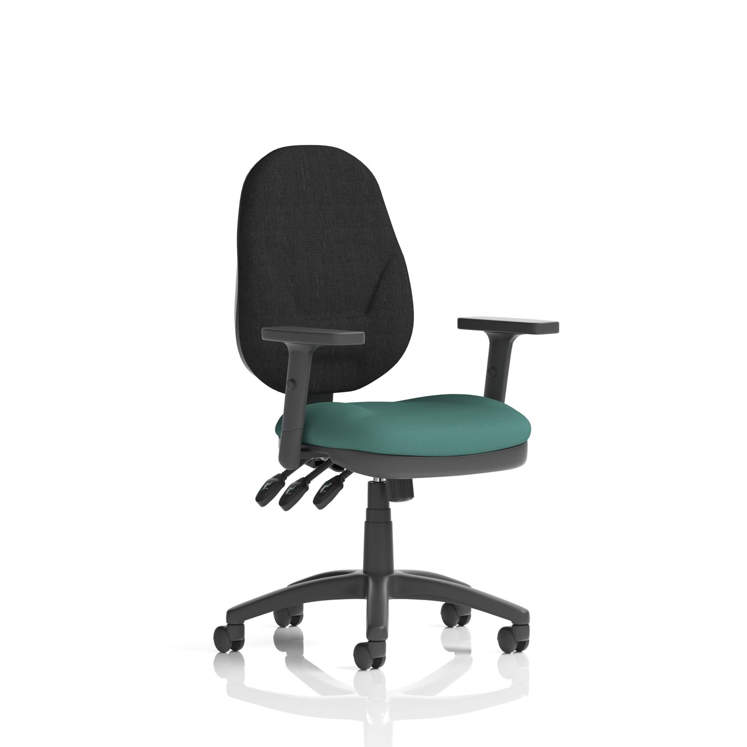 Eclipse Plus XL Lever Task Operator Chair With Height Adjustable Arms Bespoke Colour Seat Quest Kelp