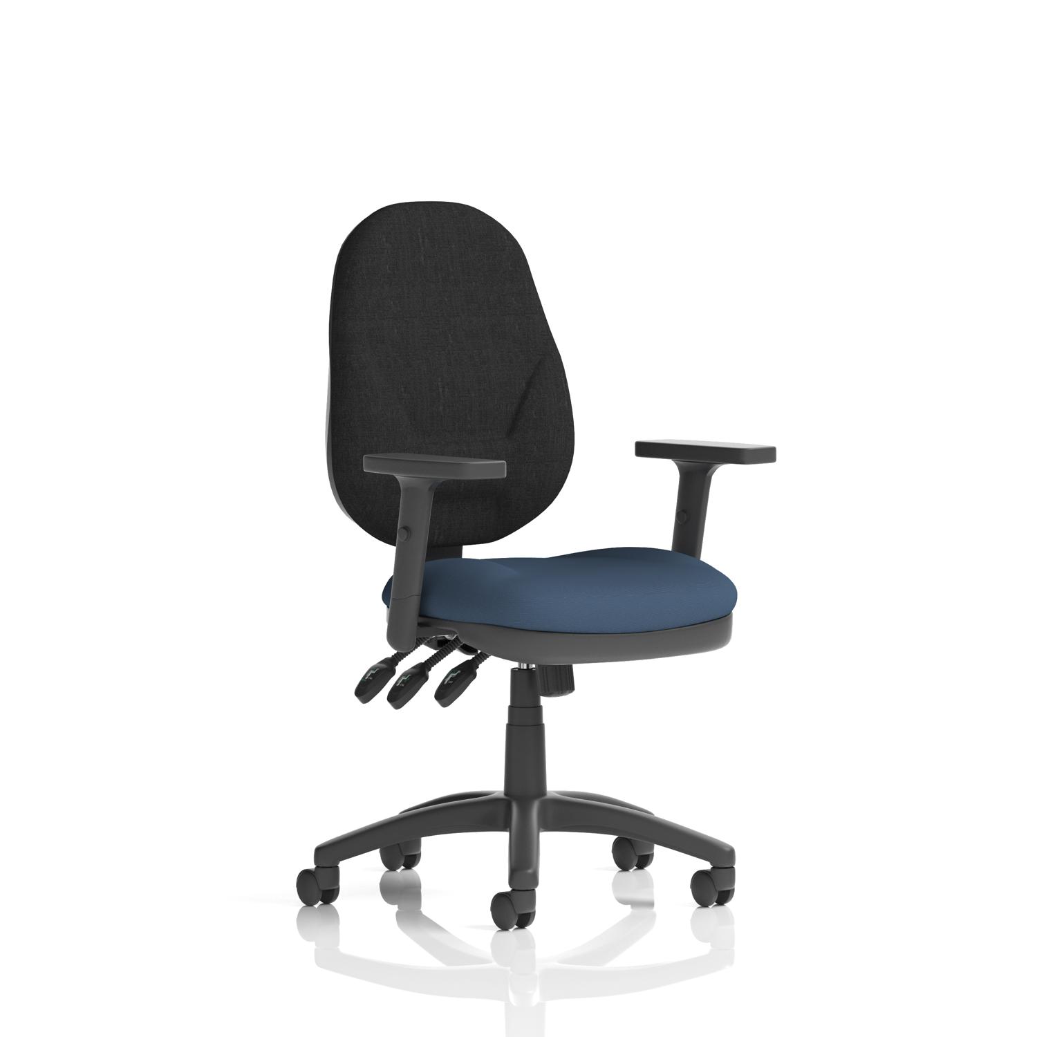 Eclipse Plus XL Lever Task Operator Chair With Height Adjustable Arms Bespoke Colour Seat Quest Whelk