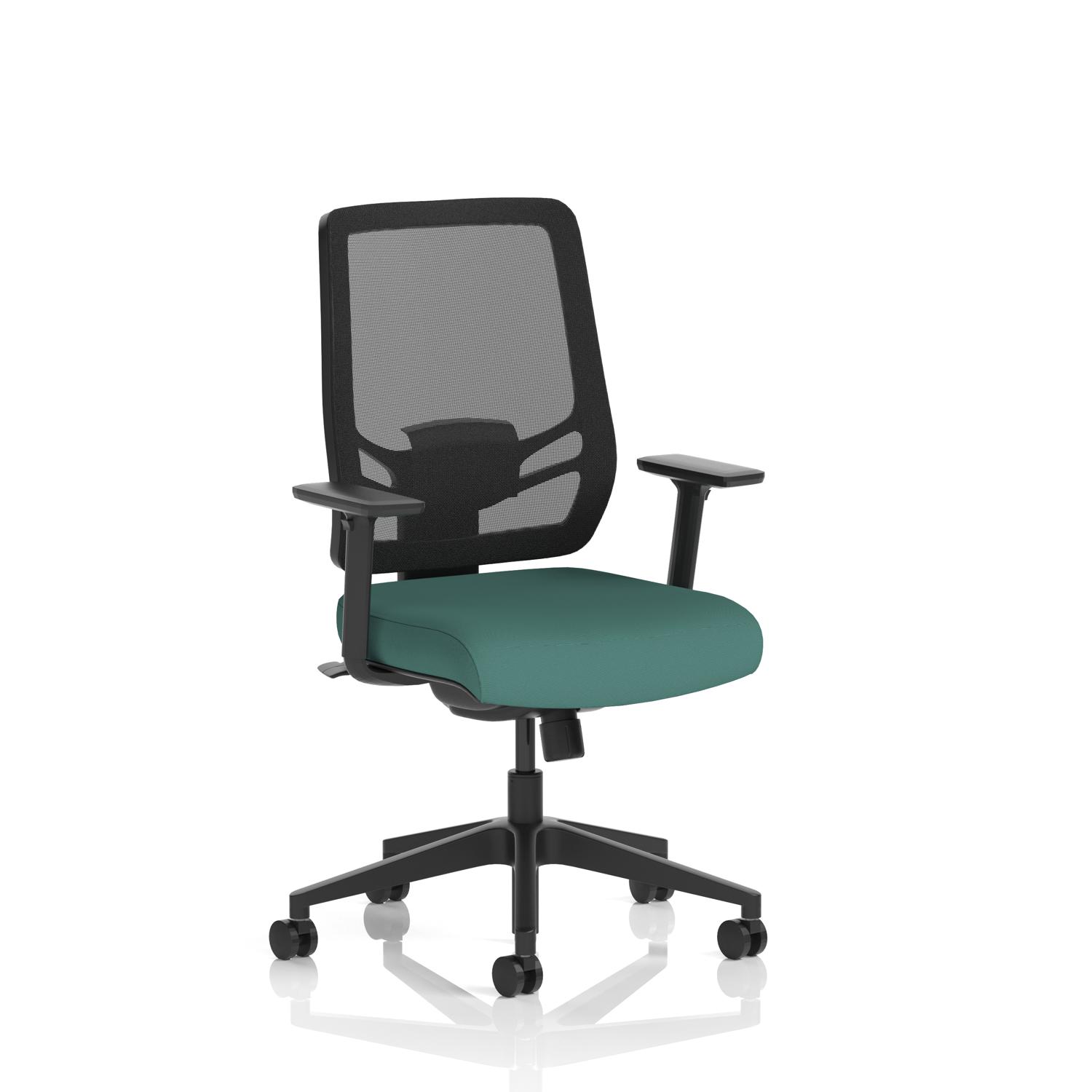 Ergo Twist Mesh Back Ergonomic Task Operator Office Chair With Height Adjustable Arms Bespoke Colour Seat Quest Kelp
