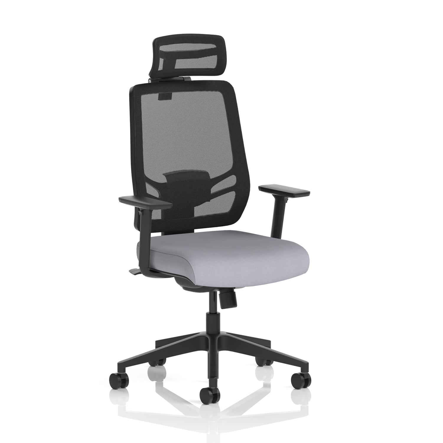 Ergo Twist Mesh Back Ergonomic Task Operator Office Chair With Height Adjustable Arms With Headrest Bespoke Colour Seat Quest Shell