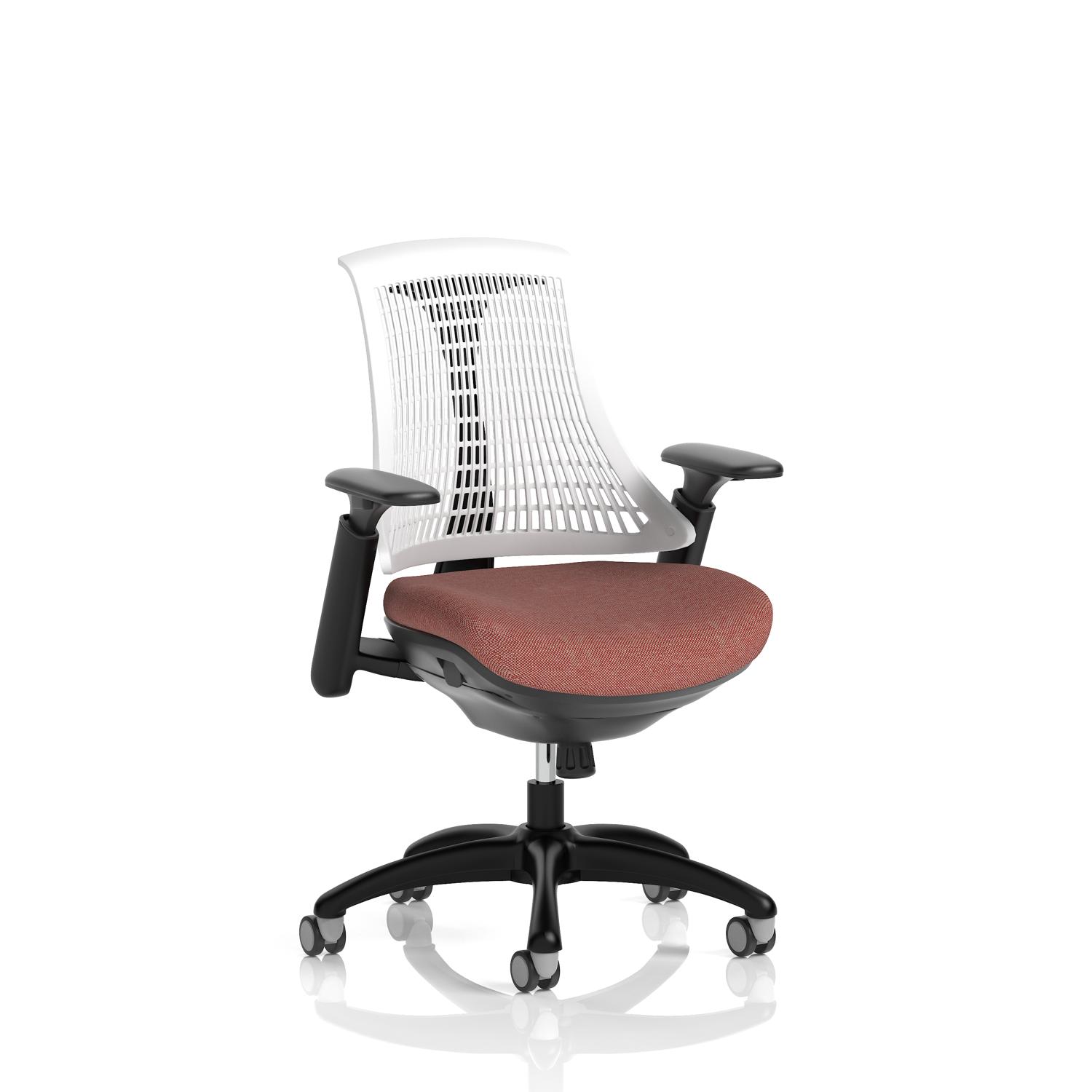 Flex Task Operator Chair Black Frame White Back Bespoke Colour Seat Rivet Forge