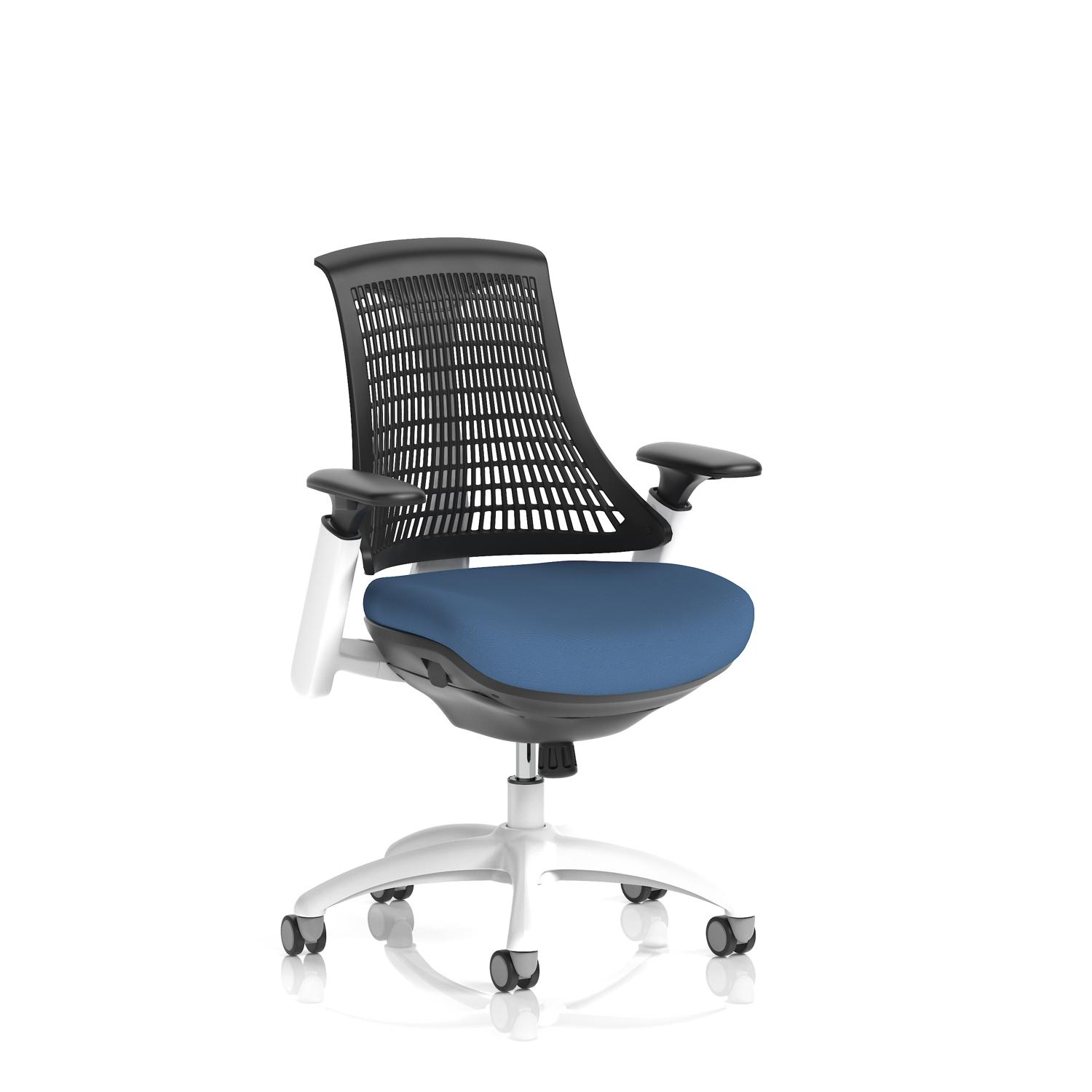 Flex Task Operator Chair White Frame Black Back Bespoke Colour Seat Quest Limpet