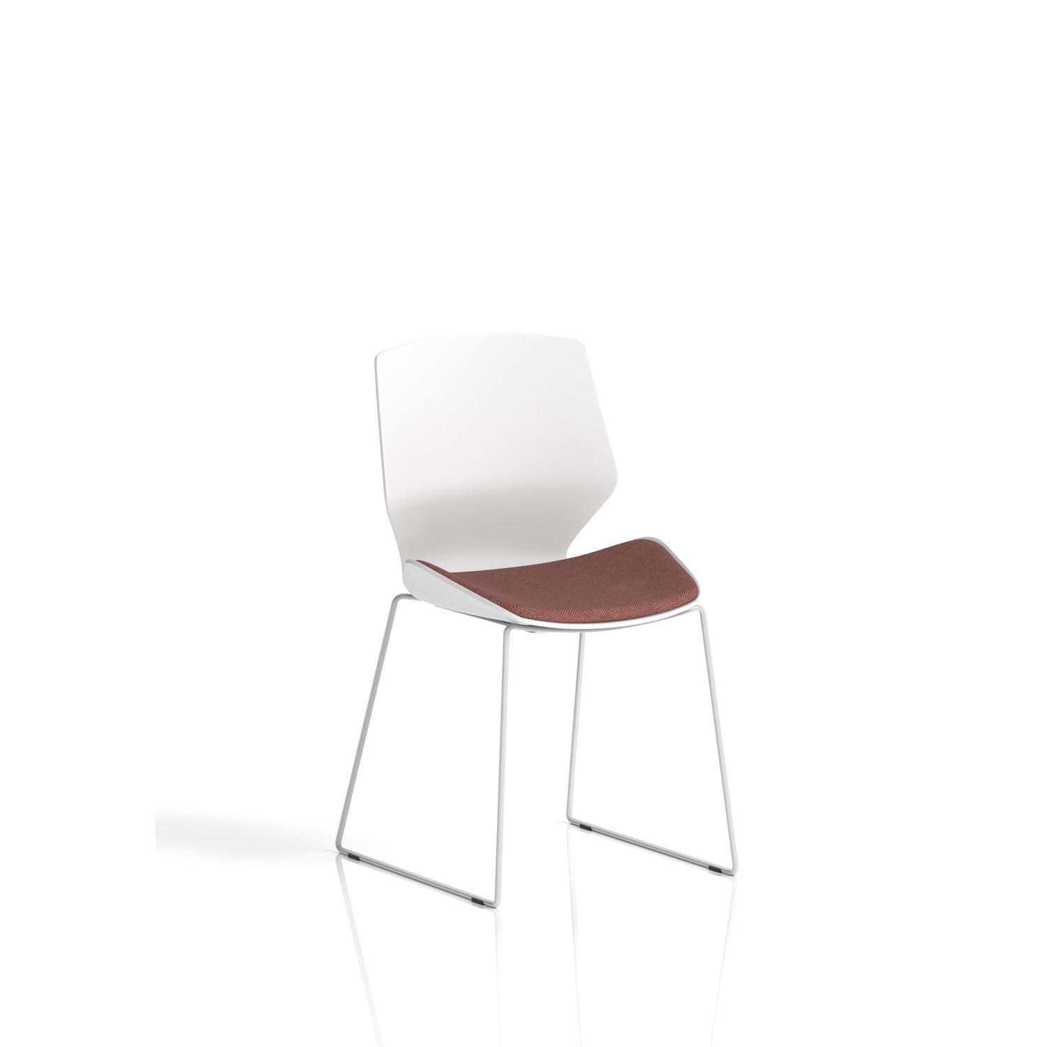 Florence Sled White Frame Visitor Chair Bespoke Colour Rivet Forge Florence Sled White Frame Visitor Chair Bespoke Colour Rivet Forge