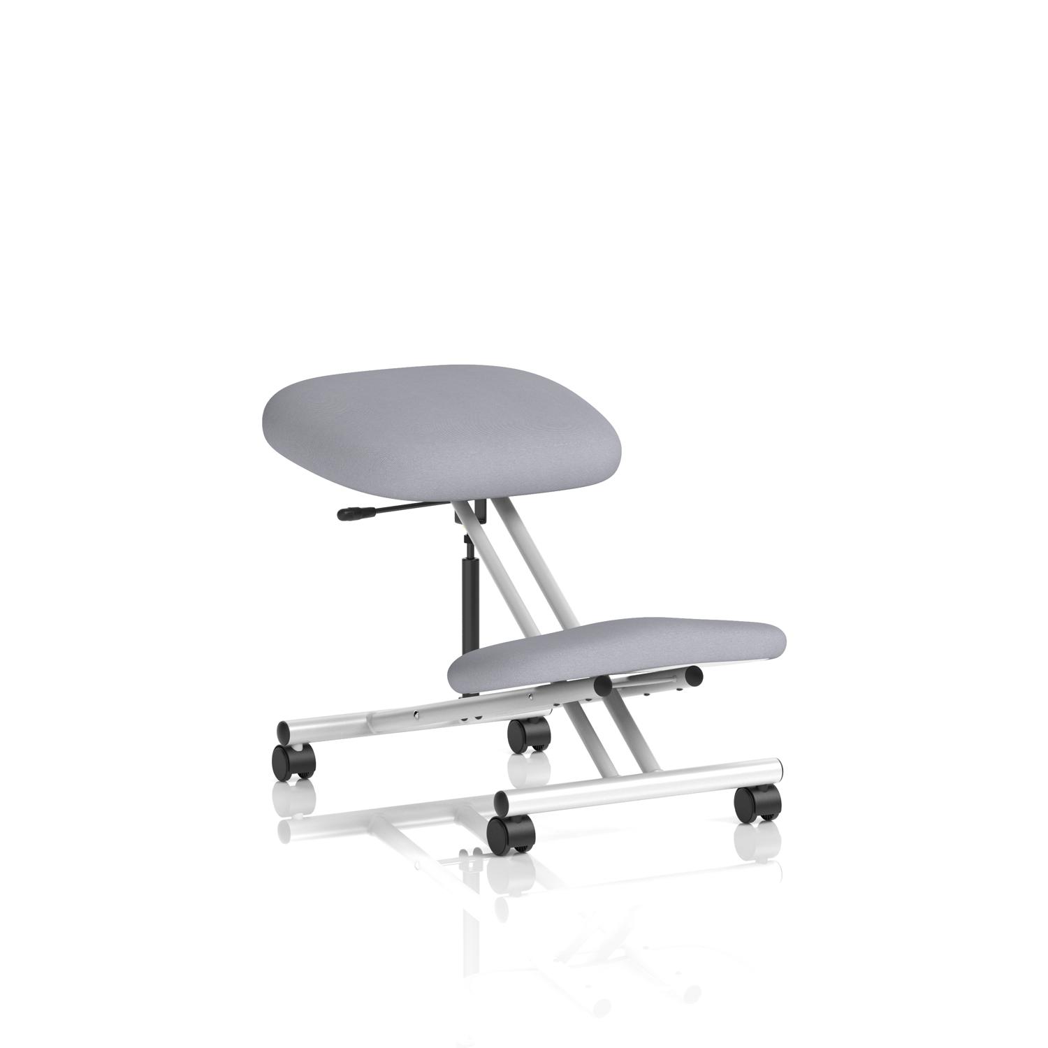 Kneeling Stool Silver Frame Bespoke Colour Quest Shell