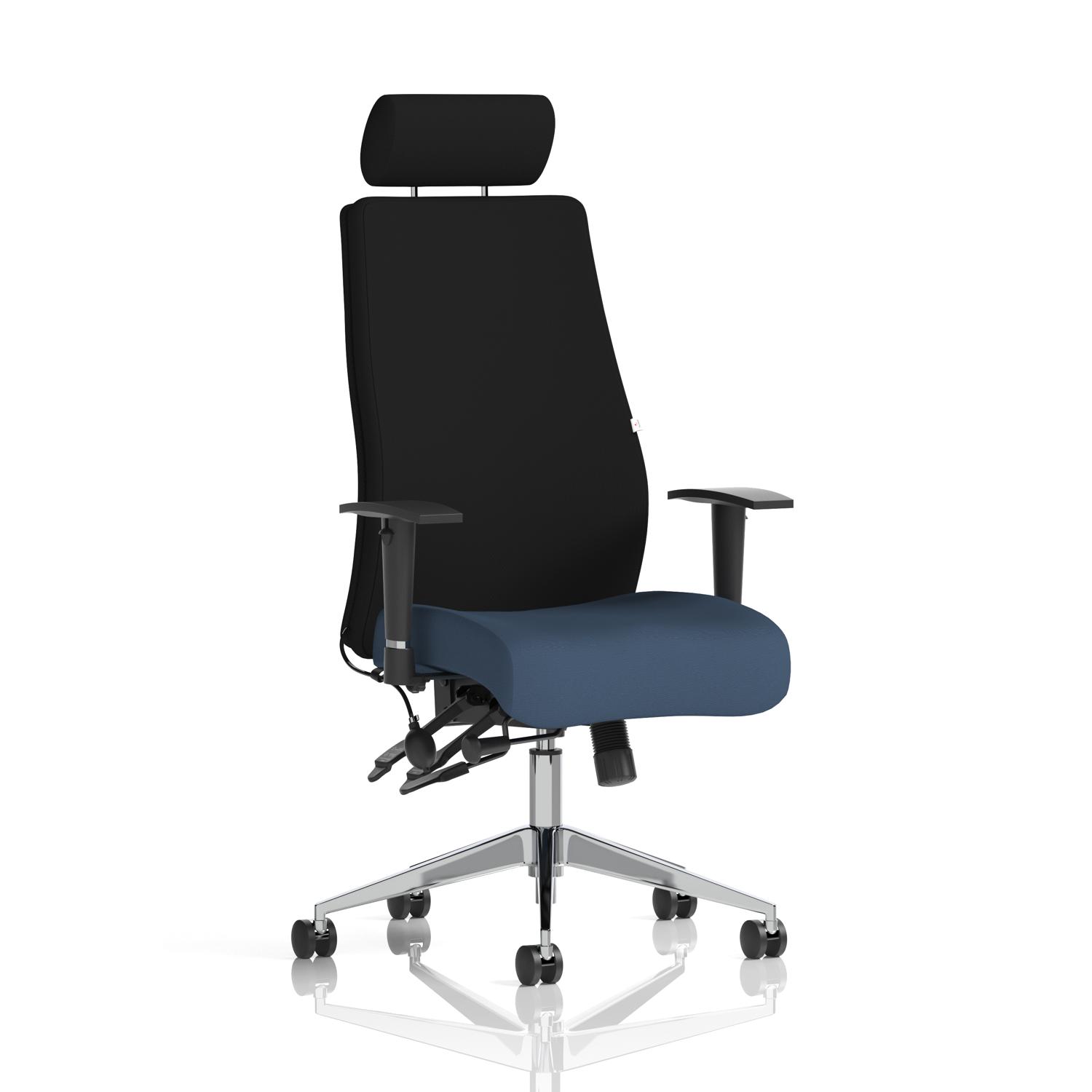 Onyx Ergo Posture Chair With Height Adjustable Arms With Headrest Bespoke Colour Seat Quest Whelk