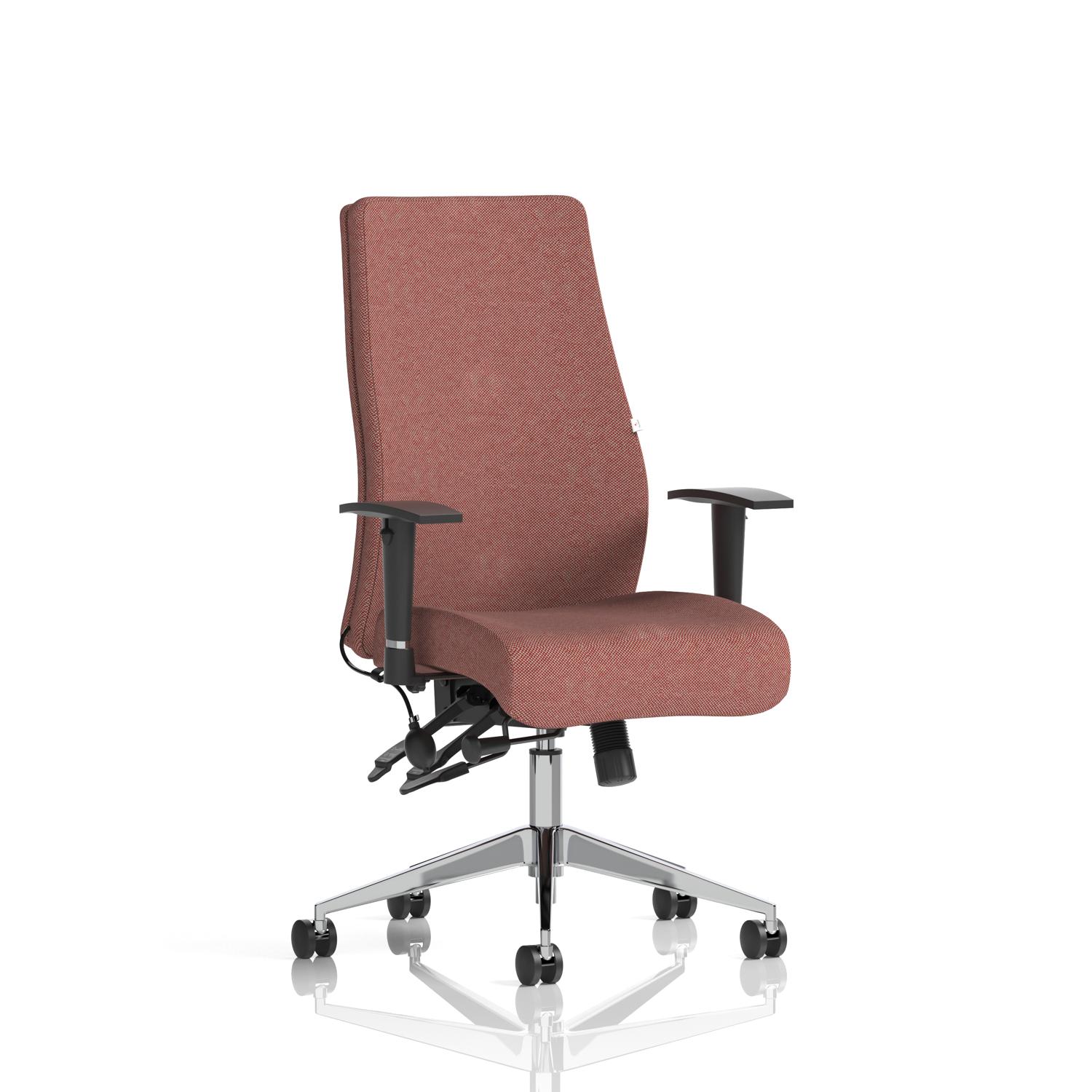 Onyx Ergo Posture Chair With Height Adjustable Arms Without Headrest Bespoke Colour Back And Seat Rivet Forge