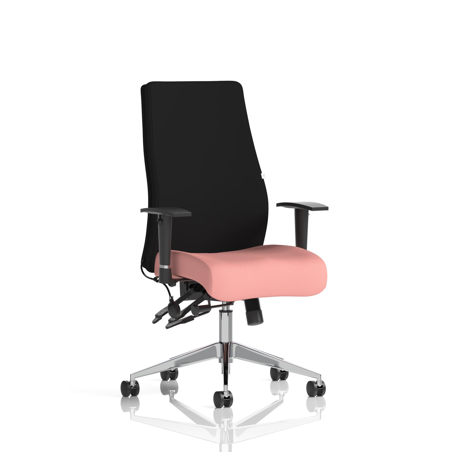 Onyx Ergo Posture Chair With Height Adjustable Arms Without Headrest Bespoke Colour Seat Quest Shrimp