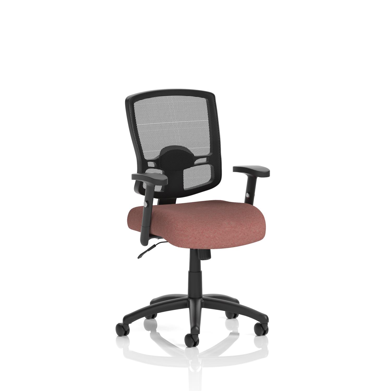 Portland Task Operator Chair Mesh Back With Height Adjustable Arms Bespoke Colour Seat Rivet Forge