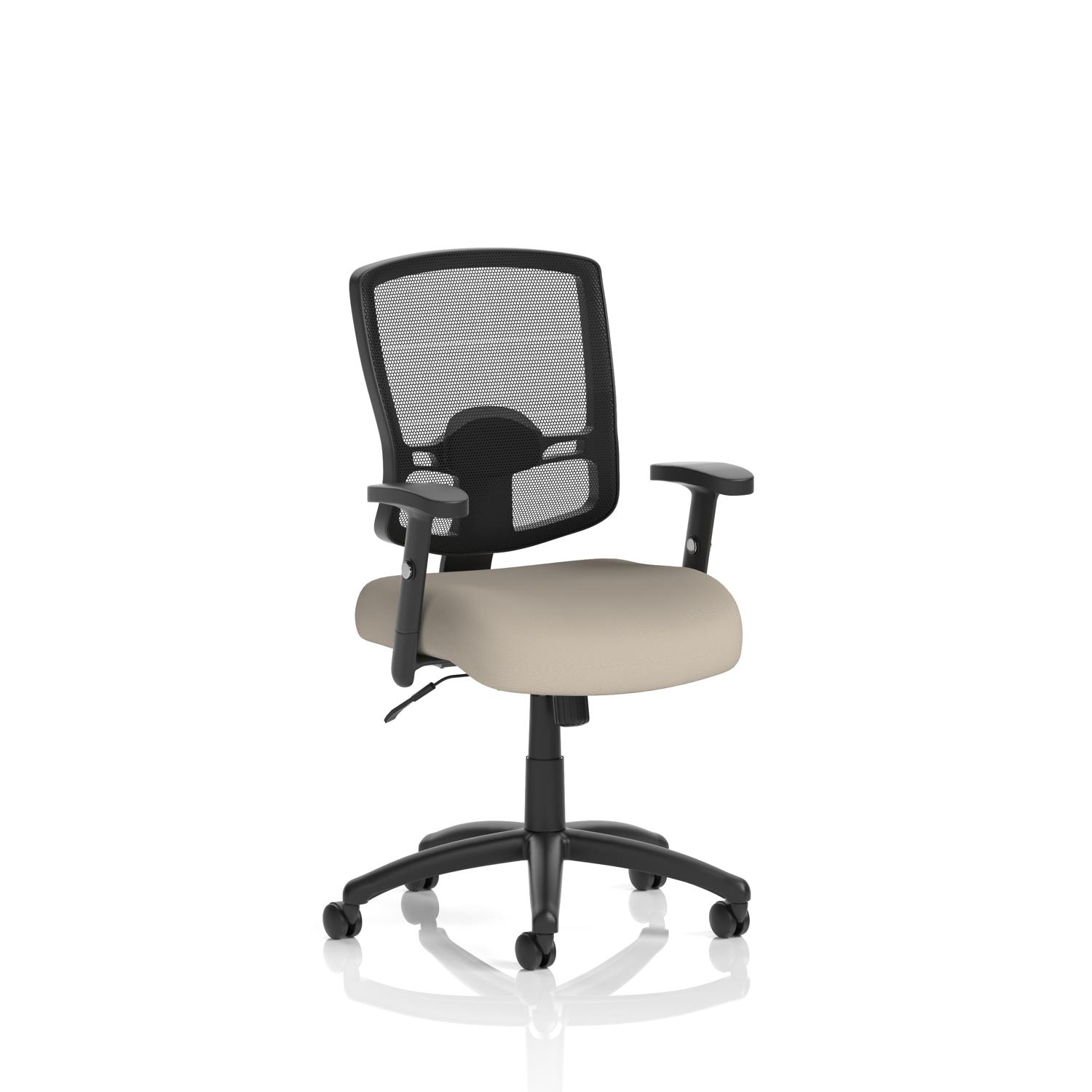 Portland Task Operator Chair Mesh Back With Height Adjustable Arms Bespoke Colour Seat Quest Salt