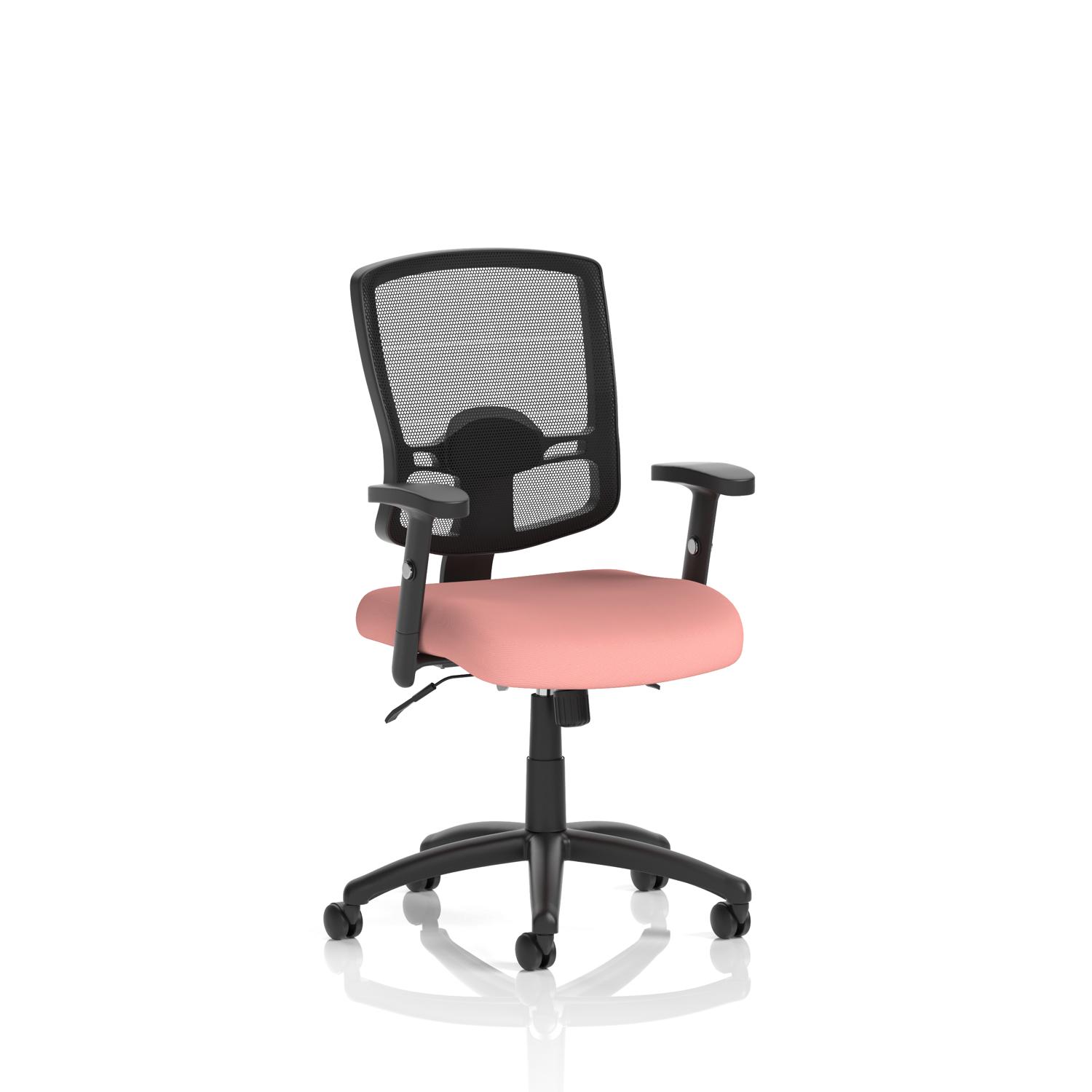 Portland II Mesh Back With Height Adjustable Arms Bespoke Colour Seat Quest Shrimp