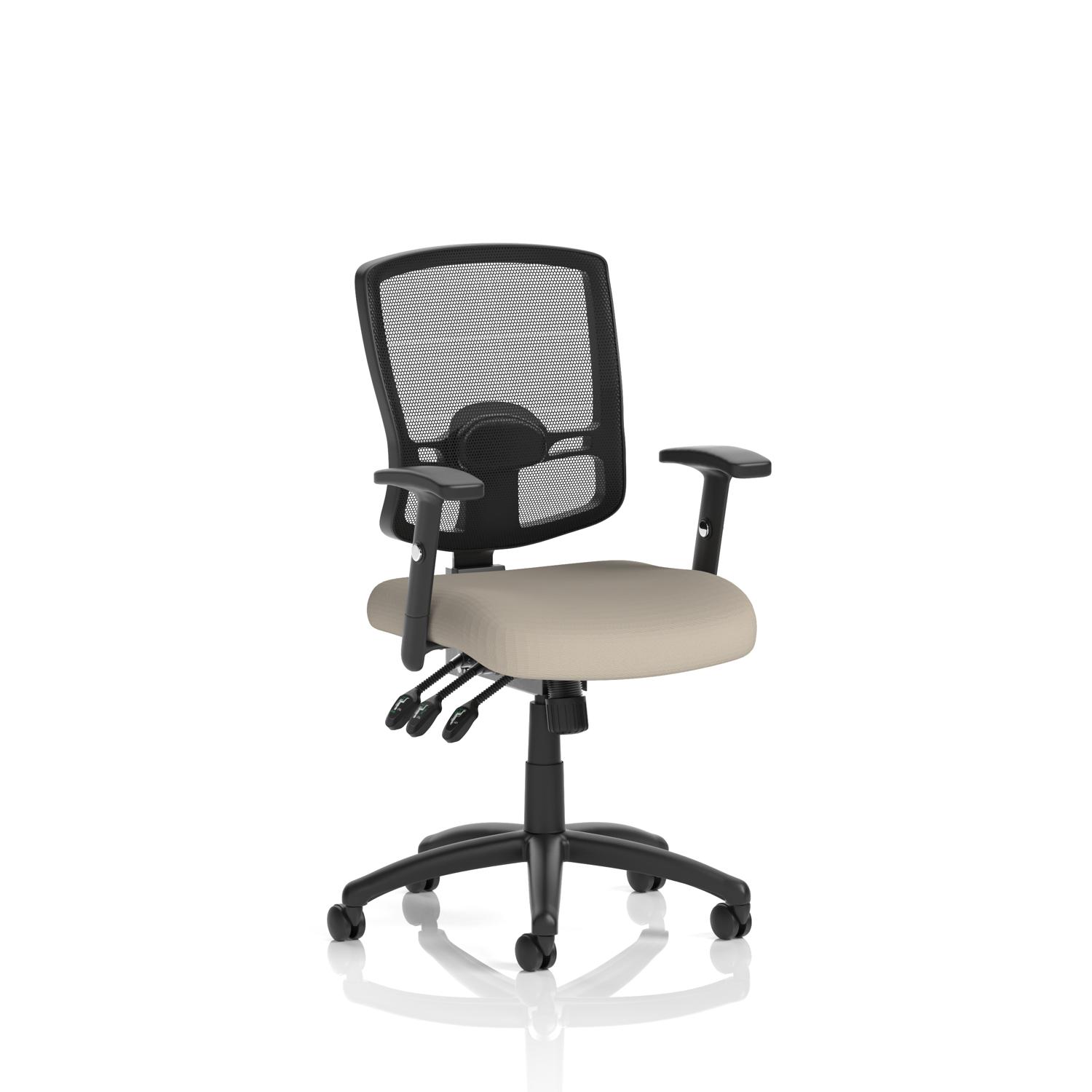 Portland III Mesh Back With Height Adjustable Arms Bespoke Colour Seat Quest Salt