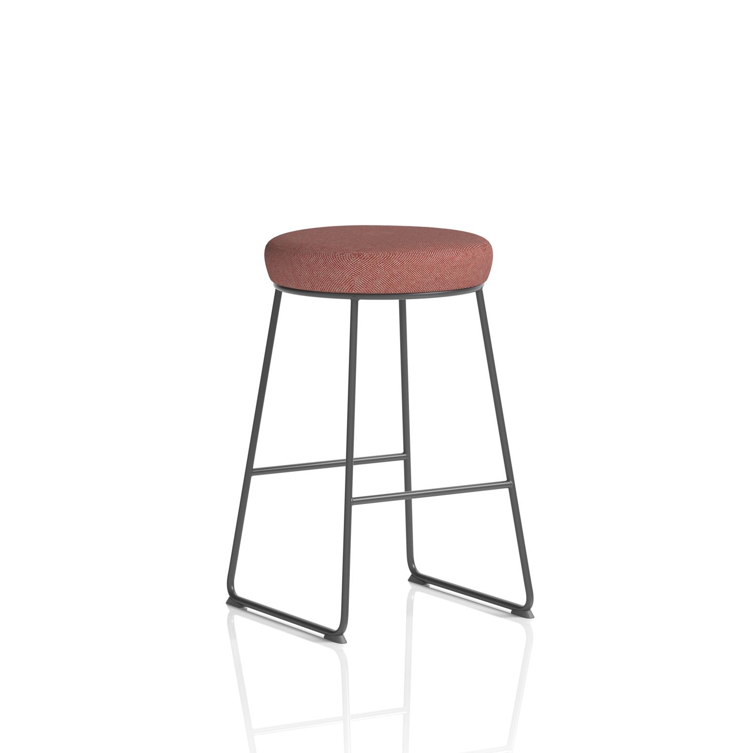 Turin Stool Black Frame Bespoke Colour Rivet Forge Seat Pad