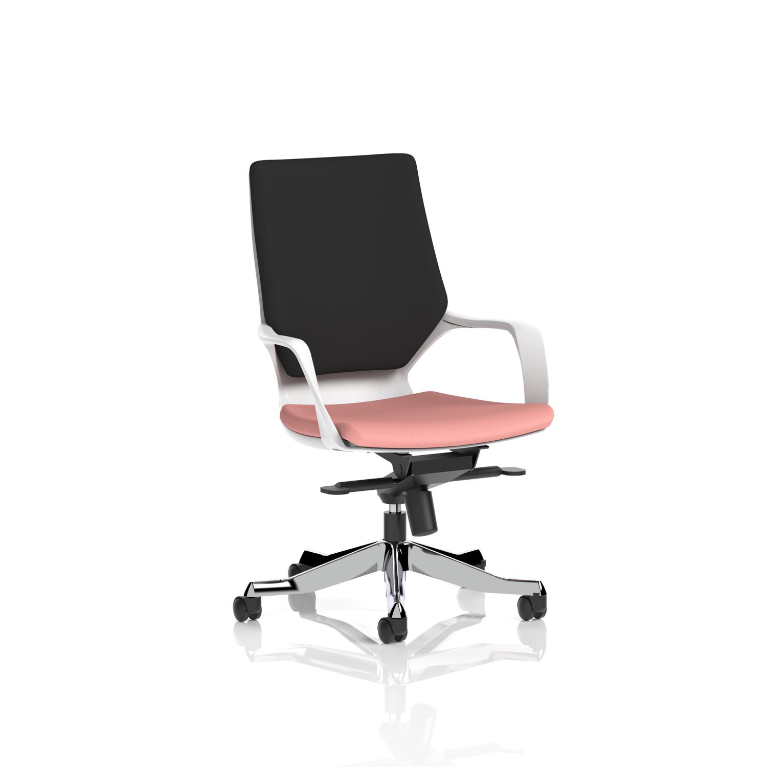 Xenon Executive White Shell Medium Back Bespoke Colour Seat Quest Shrimp