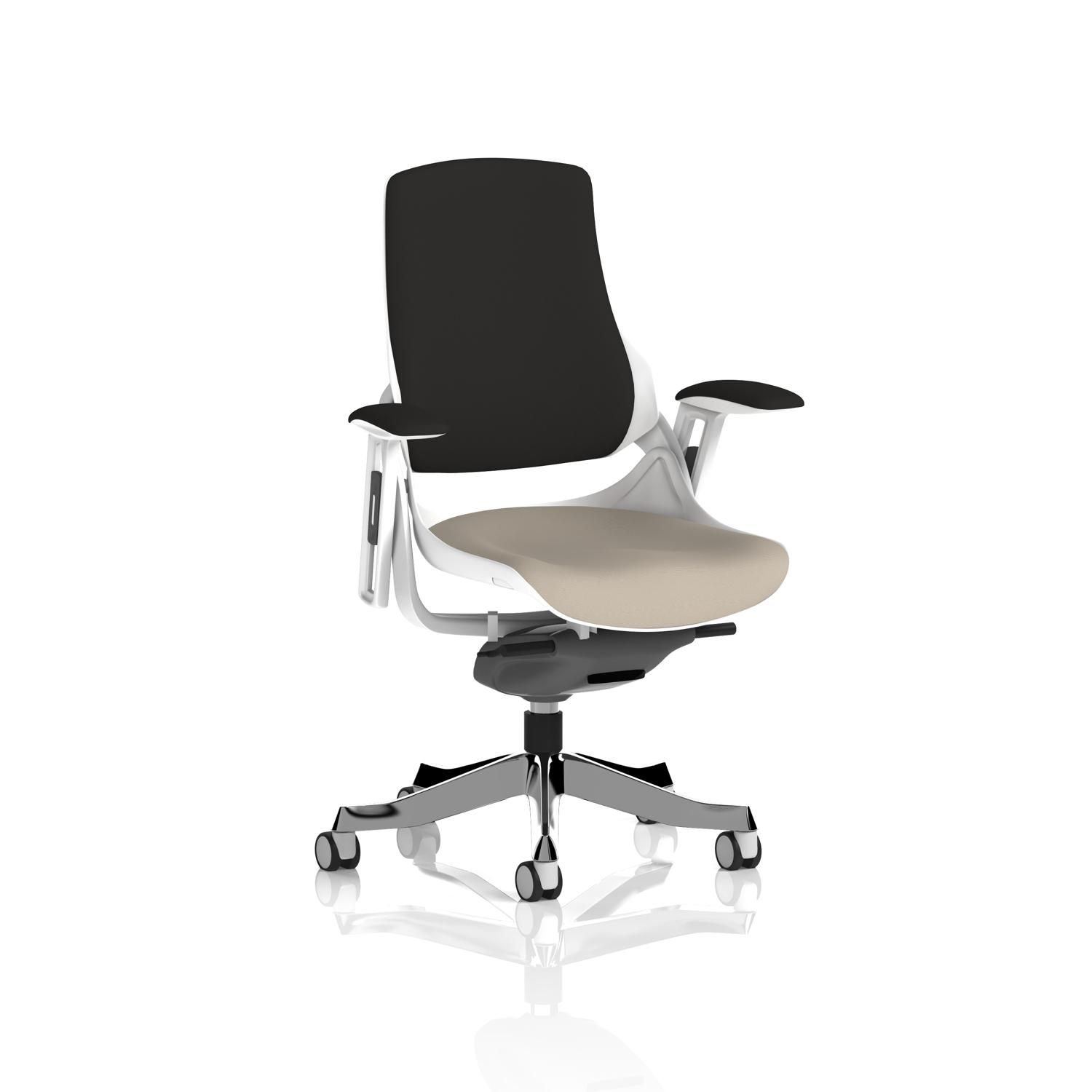 Zure White Shell Black Fabric Back Bespoke Colour Seat Quest Salt