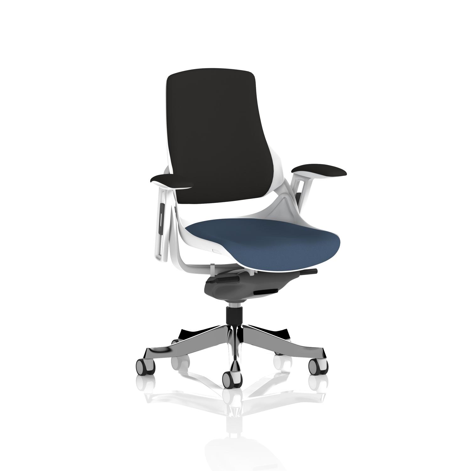 Zure White Shell Black Fabric Back Bespoke Colour Seat Quest Whelk