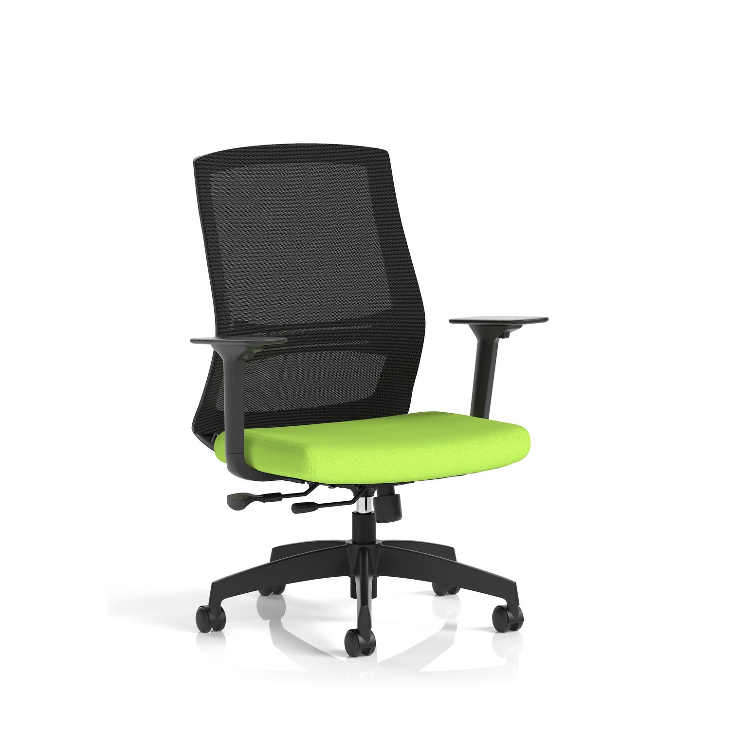 Ventra Mesh Back Task Operator Chair With Height Adjustable Arms Bespoke Colour Seat Myrrh Green