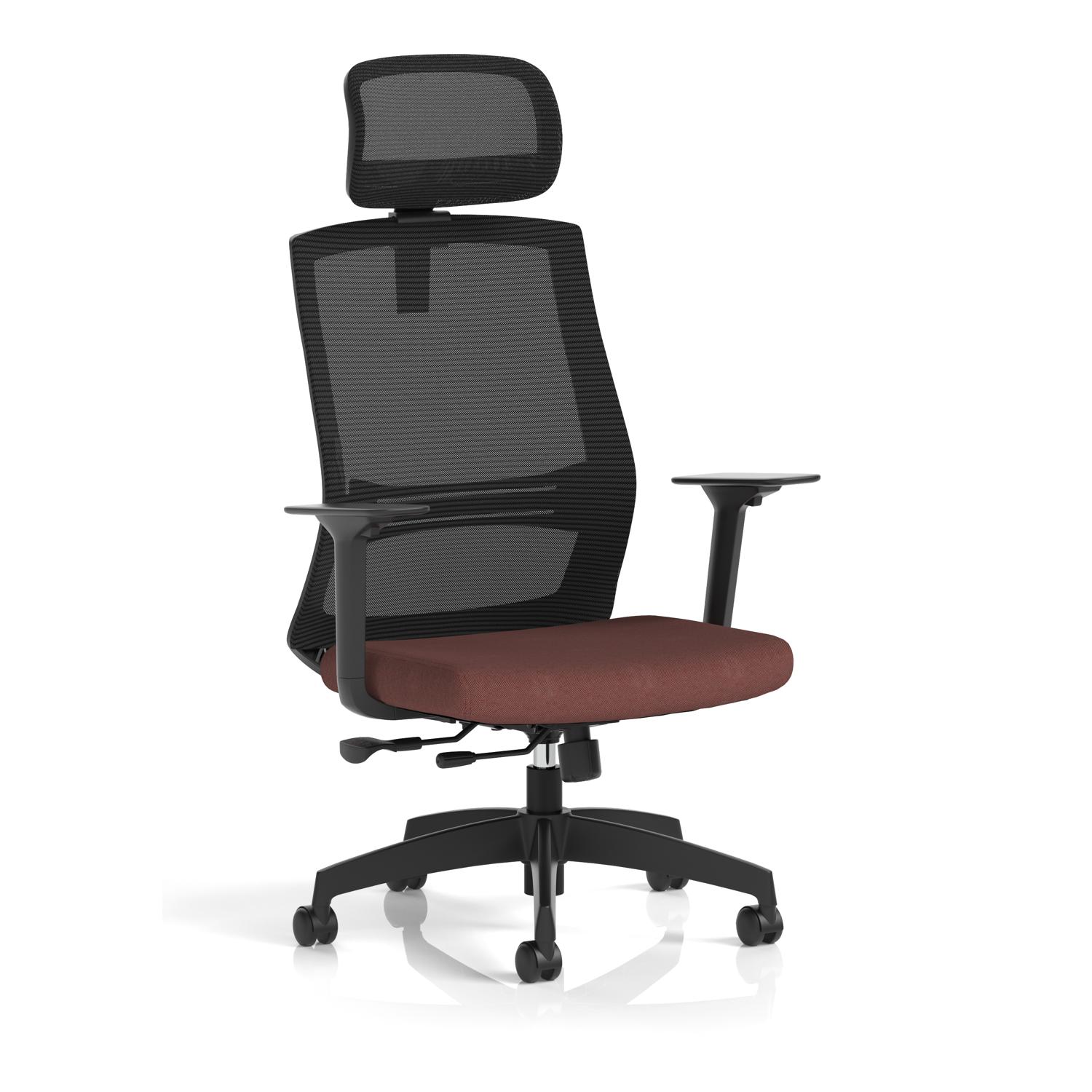 Ventra Mesh Back Task Operator Chair With Height Adjustable Arms With Headrest Bespoke Colour Seat Rivet Forge