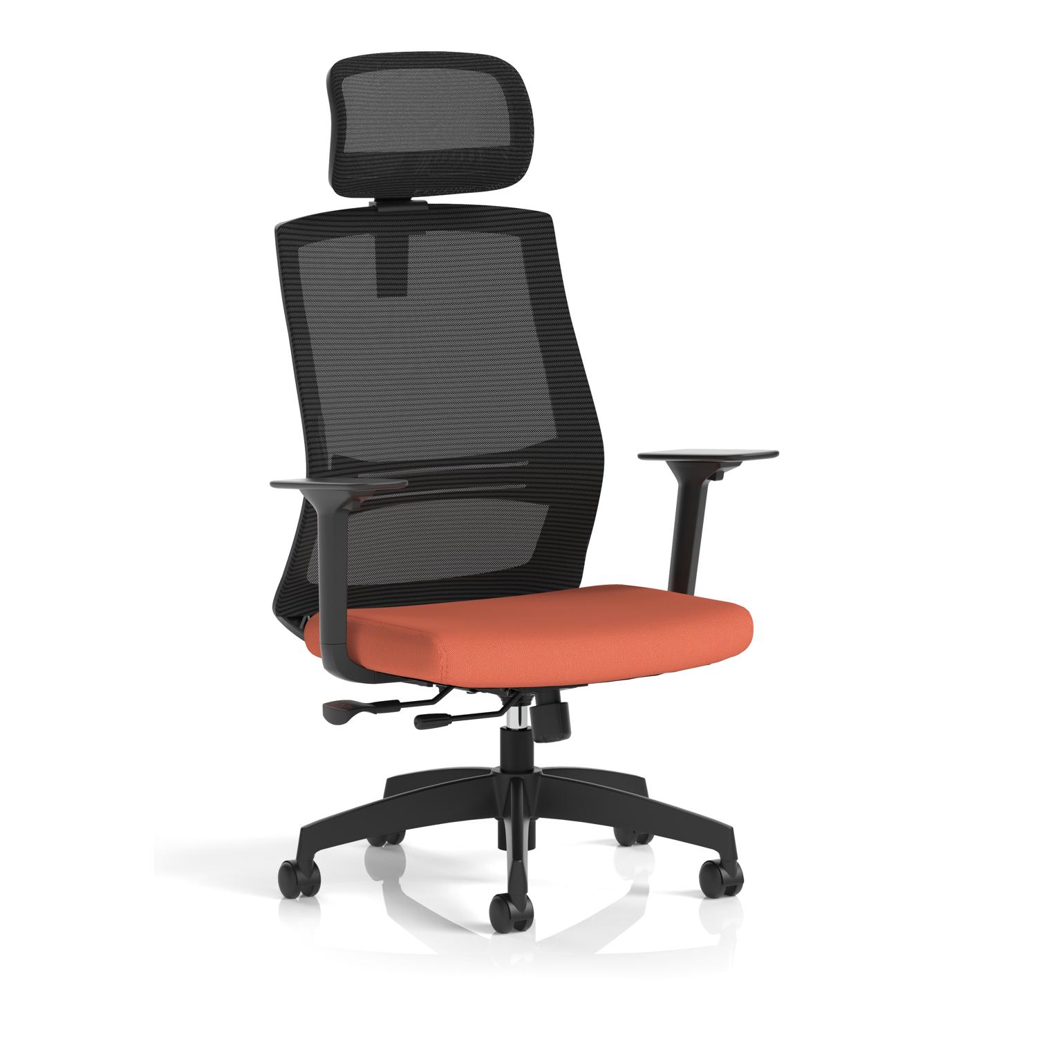 Ventra Mesh Back Task Operator Chair With Height Adjustable Arms With Headrest Bespoke Colour Seat Quest Crab