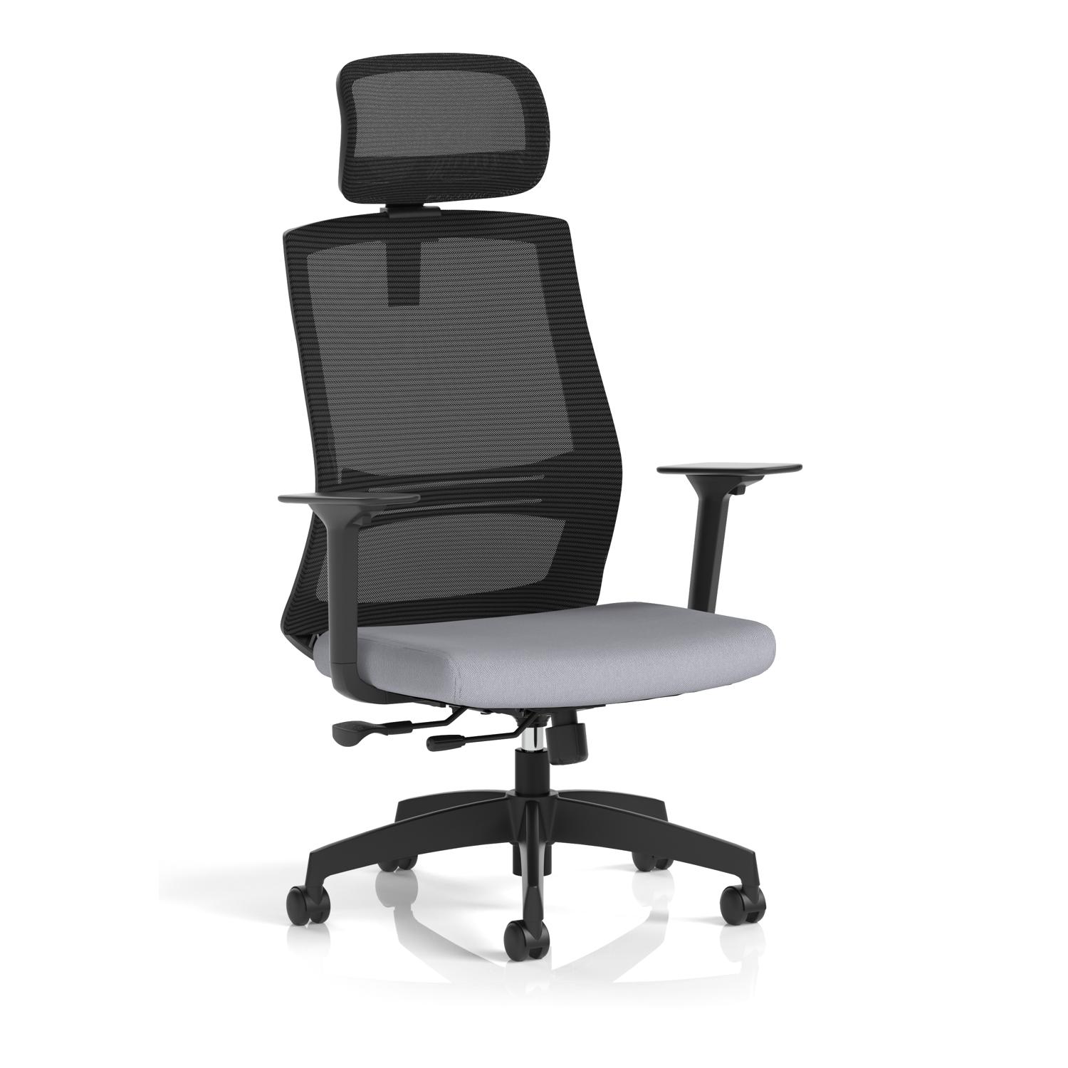 Ventra Mesh Back Task Operator Chair With Height Adjustable Arms With Headrest Bespoke Colour Seat Quest Shell