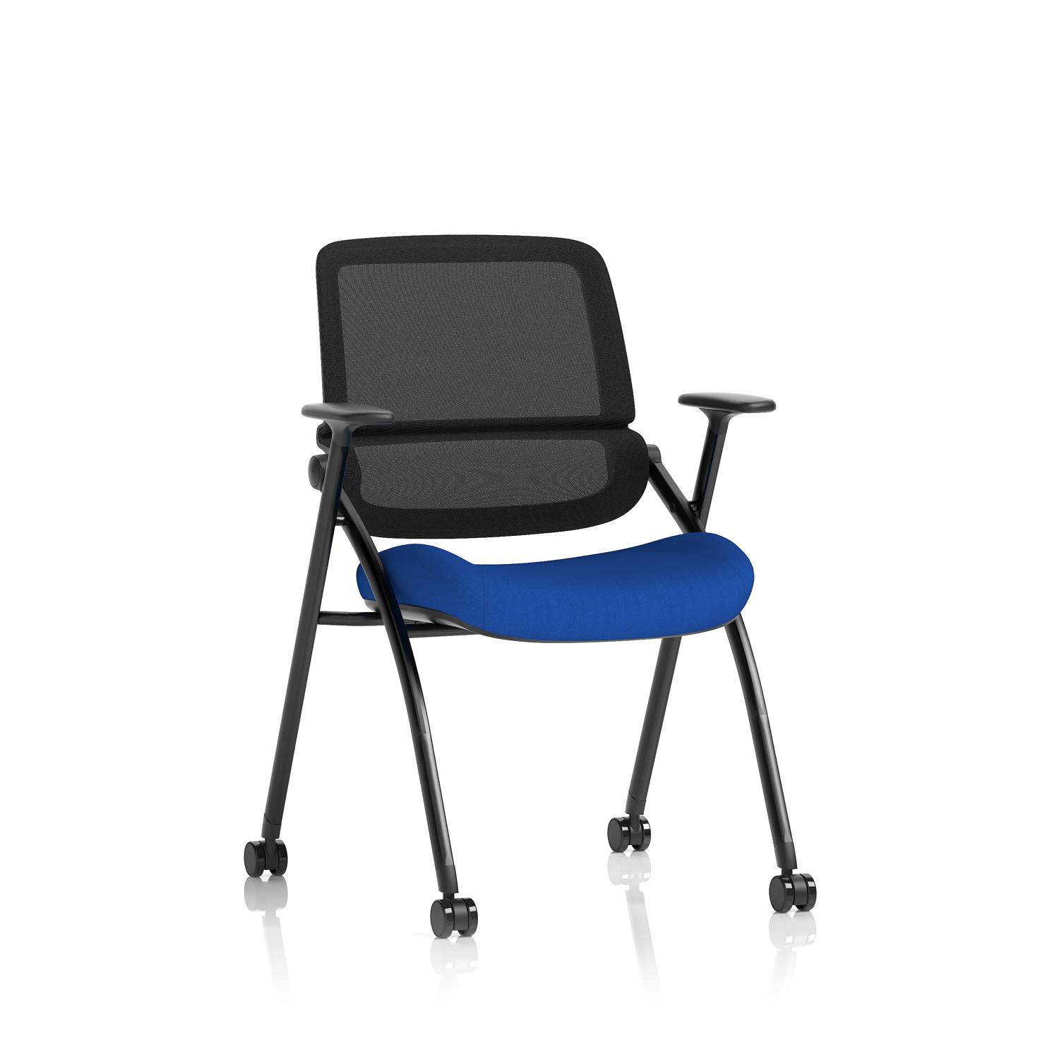 Capra Mesh Back Folding Training Chair Bespoke Colour Seat Stevia Blue