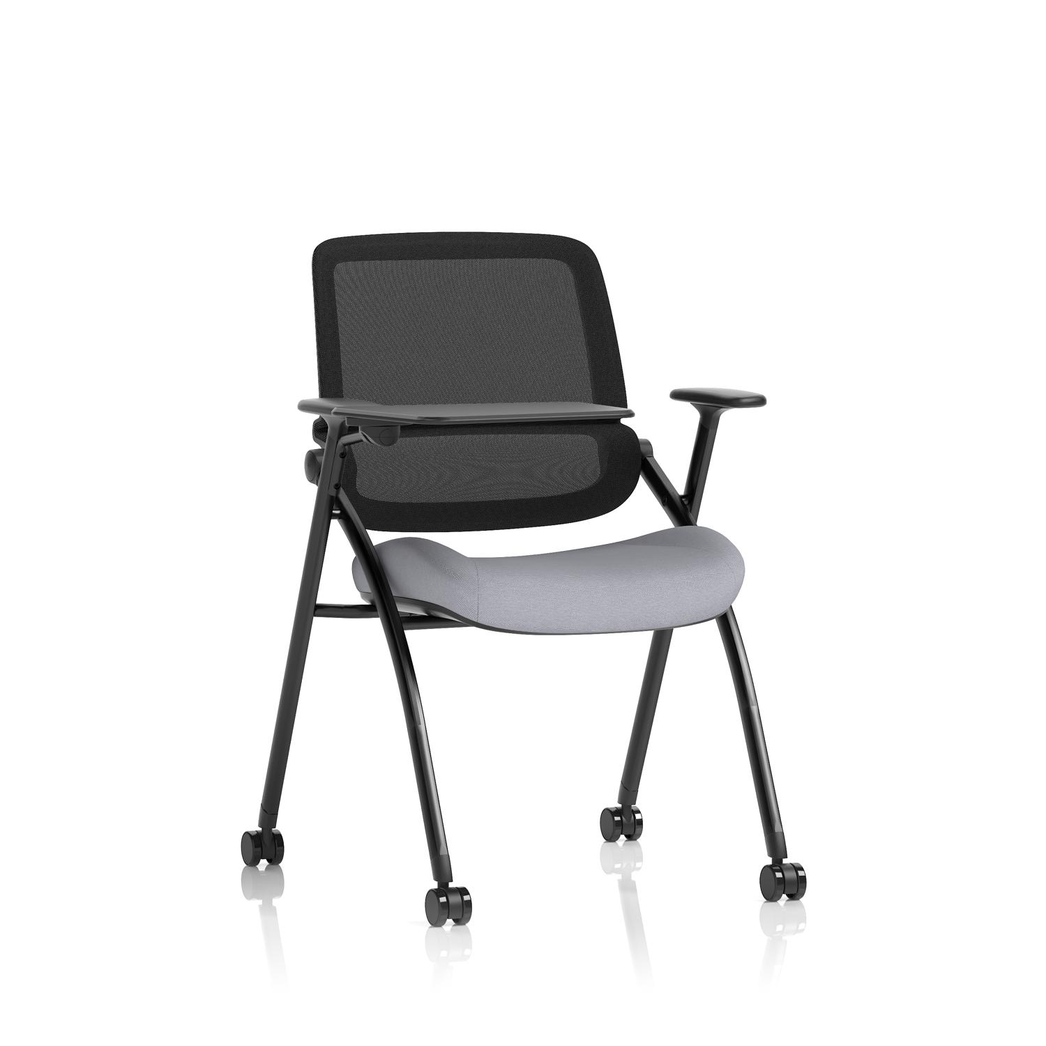 Capra Mesh Back Folding Training Chair With Writing Table Bespoke Colour Seat Quest Shell